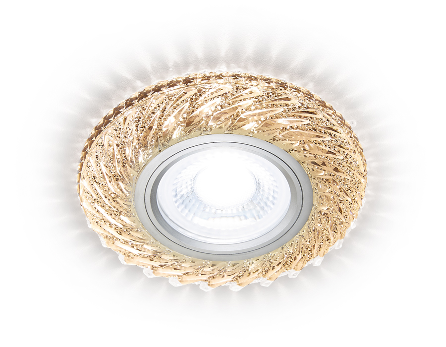 Встраиваемый светильник Ambrella S295 CH/WR хром/прозрачный Хрусталь/MR16+3W(LED WARM 3000K)