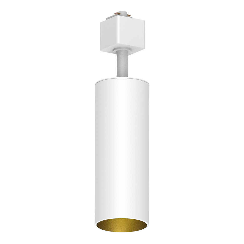 Светильник Feron AL155 трековый однофазный на шинопровод под лампу GU10, белый-золото Светильник Feron AL155 трековый однофазный на шинопровод под лампу GU10, белый-золото