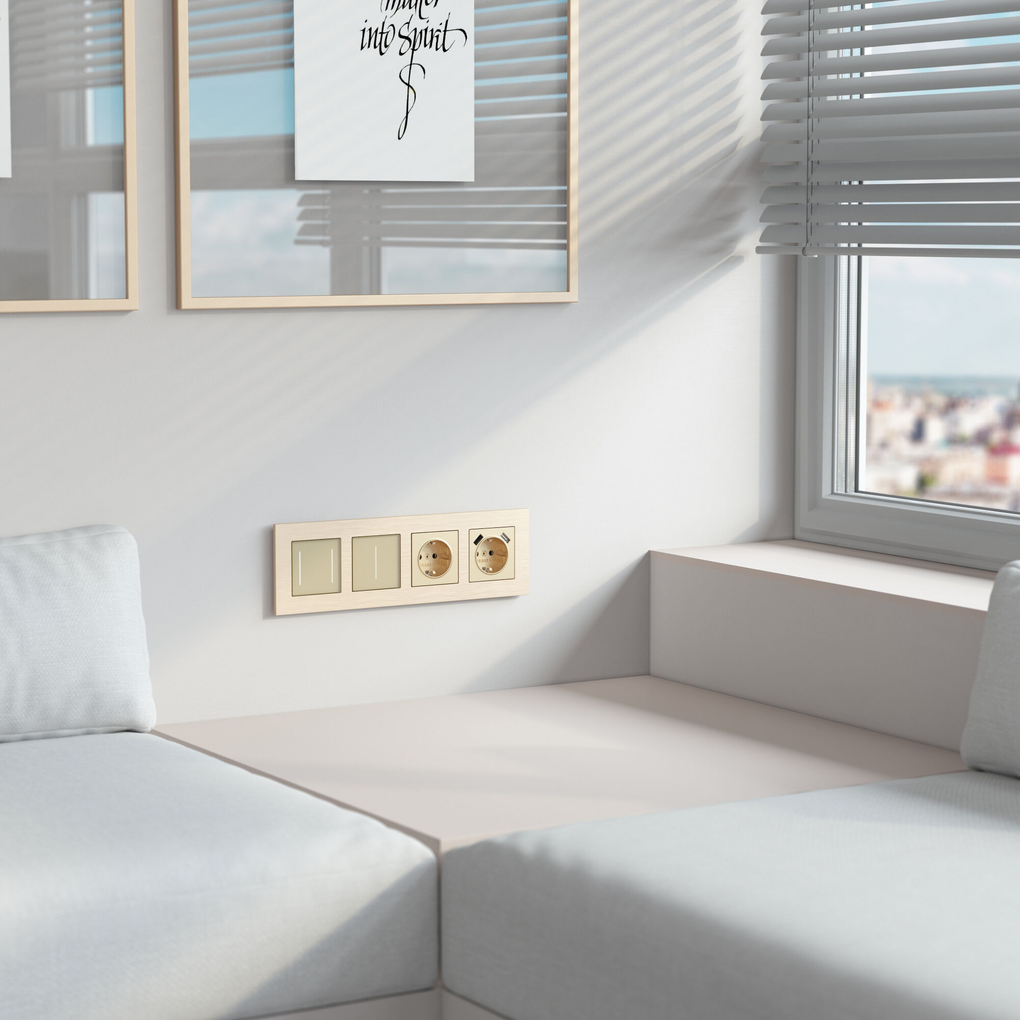 Рамка на 4 поста  AluMax (шампань) W0043511