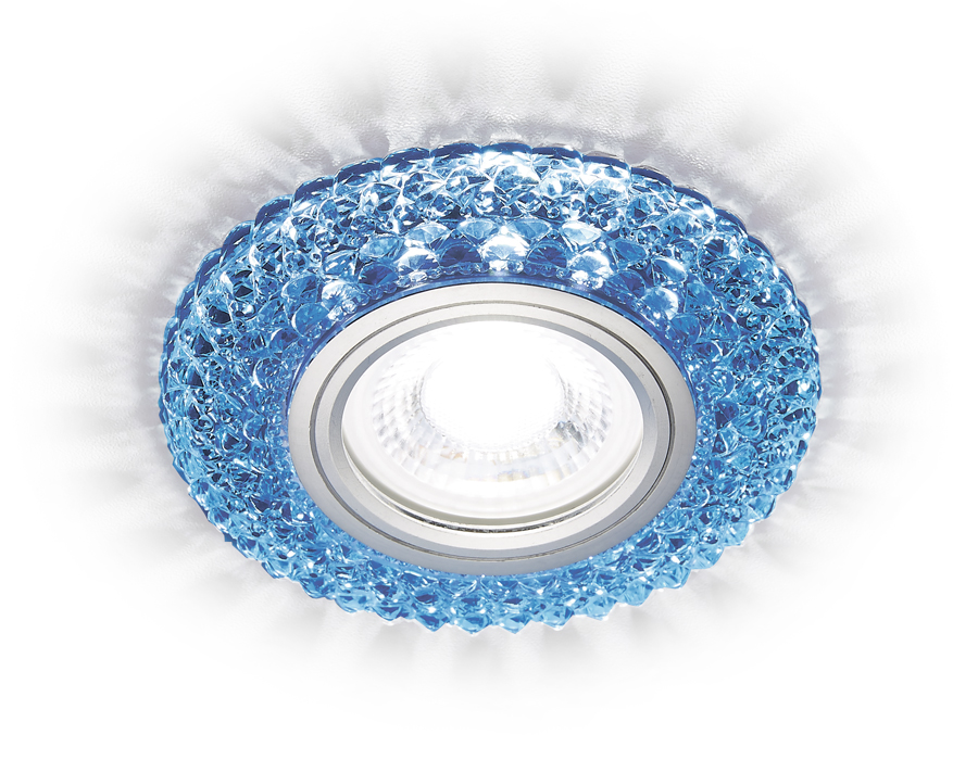 Встраиваемый светильник Ambrella S291 BL/WH хром/голубой MR16+3W(LED WHITE 4200K)