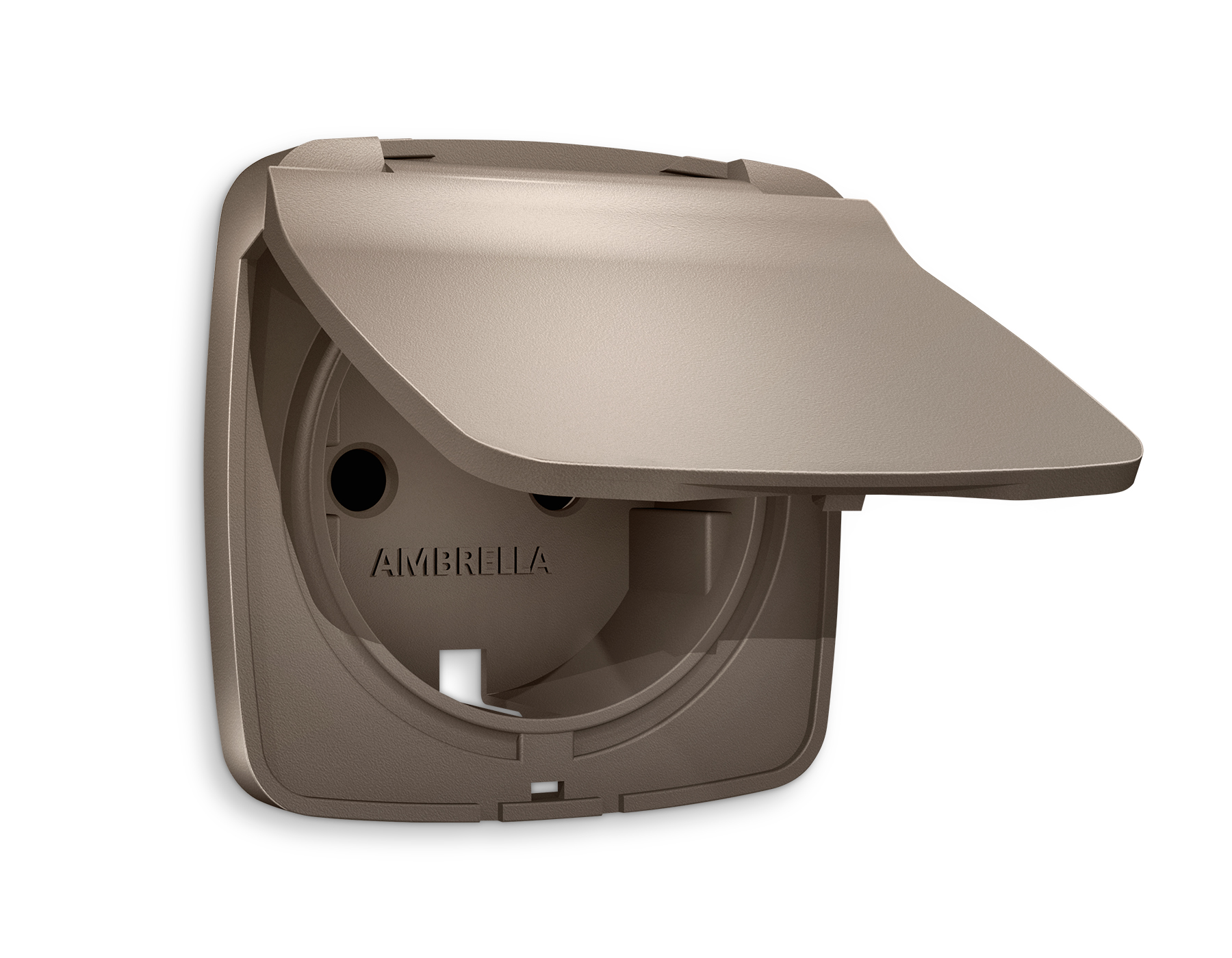 OP6380 Лицевая панель OMEGA (Темная бронза матовый) для электрической розетки с/з со шторками и крышкой IP44 QUANT