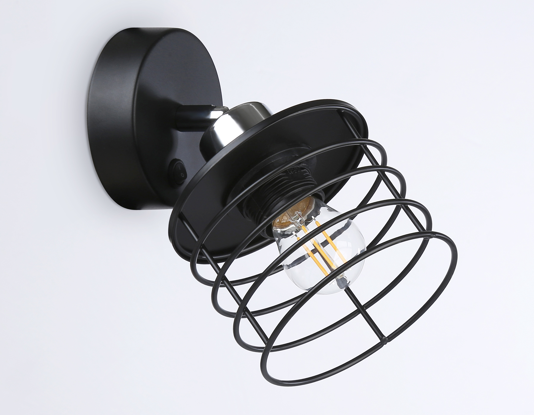 Накладной спот TR8088 BK/CH черный/хром E27 max 40W D120*200