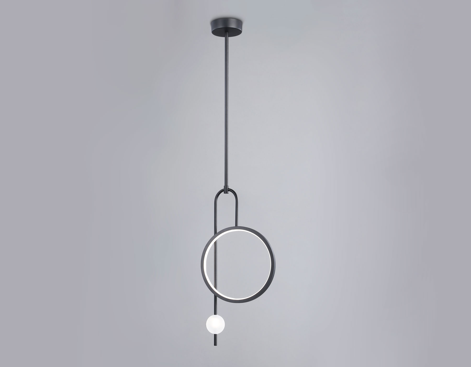 Подвесной светильник Ambrella FL66435 BK черный 4200K 13W 240*60*1580 (Без ПДУ)