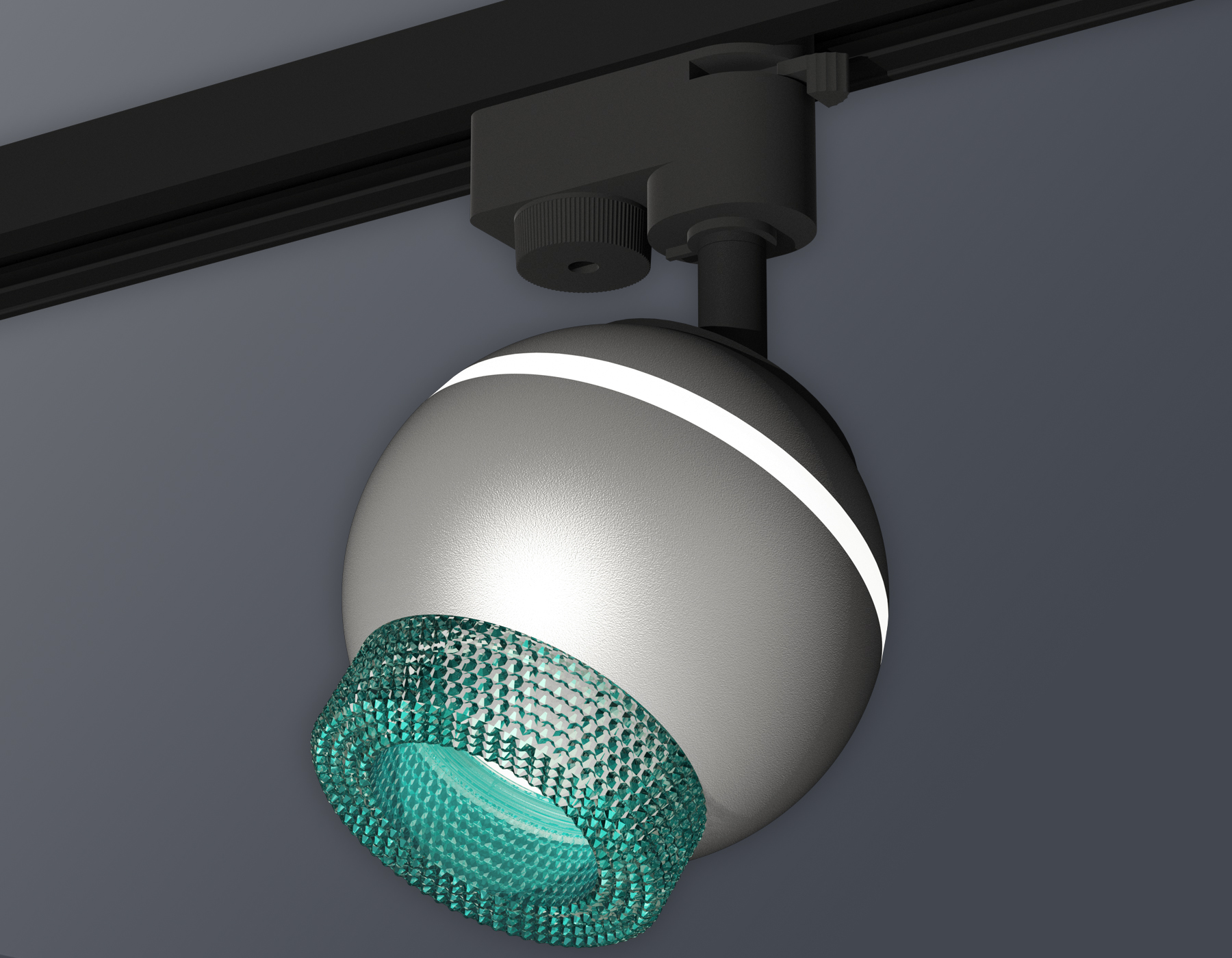 Комплект трекового светильника Ambrella XT1103041 SSL/BL серебро песок/голубой MR16 GU5.3 LED 3W 4200K (A2521, C1103, N7194)