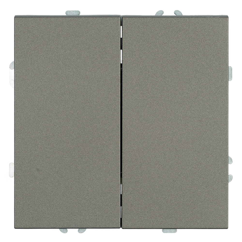 Выключатель 2-клавишный (механизм), STEKKER, 250В, 10А, серия Эмили, RSW10-5104-09, антрацит, soft touch