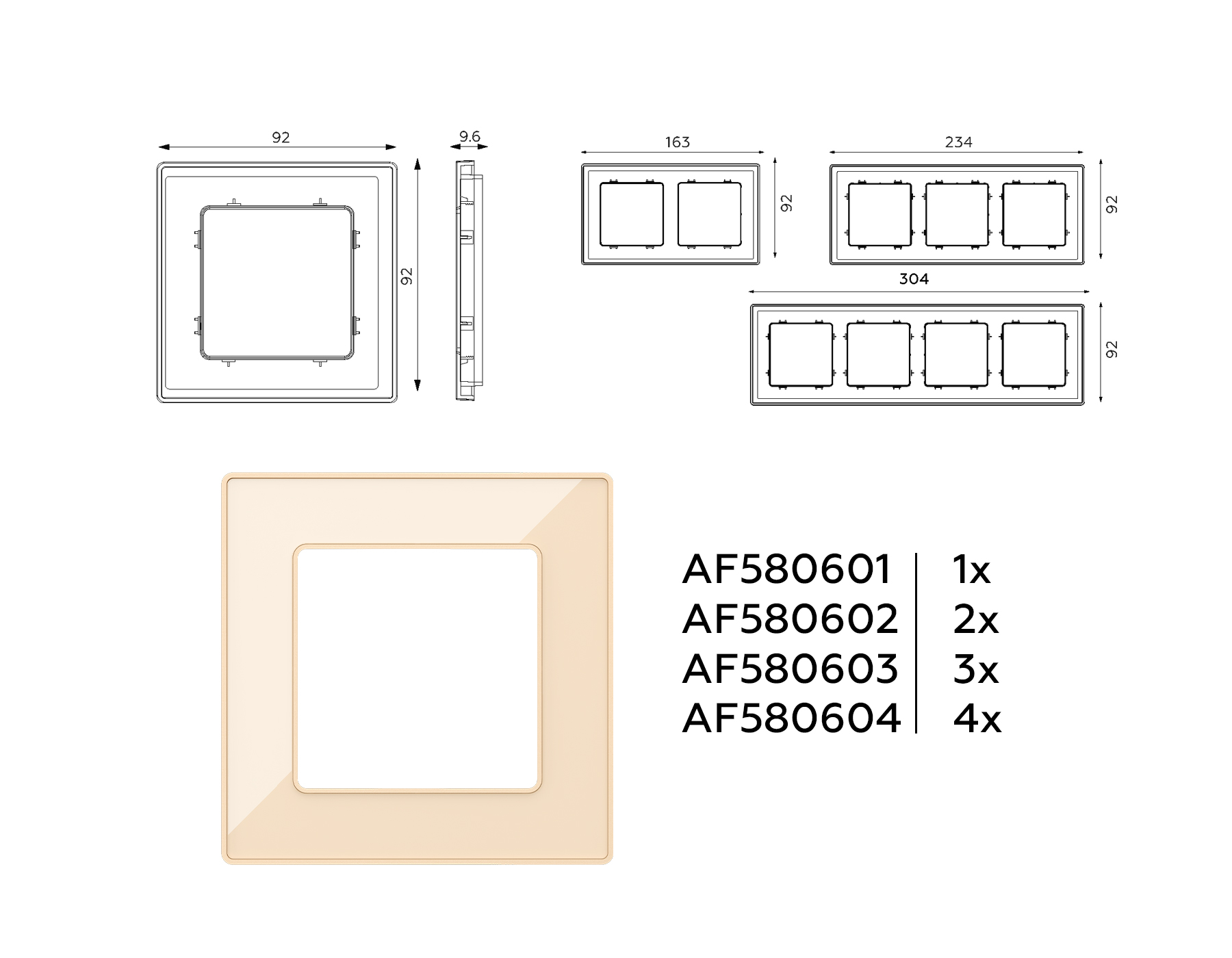 AF580602 Рамка ALFA Arctic (Шампань Стекло органическое) 2-ая