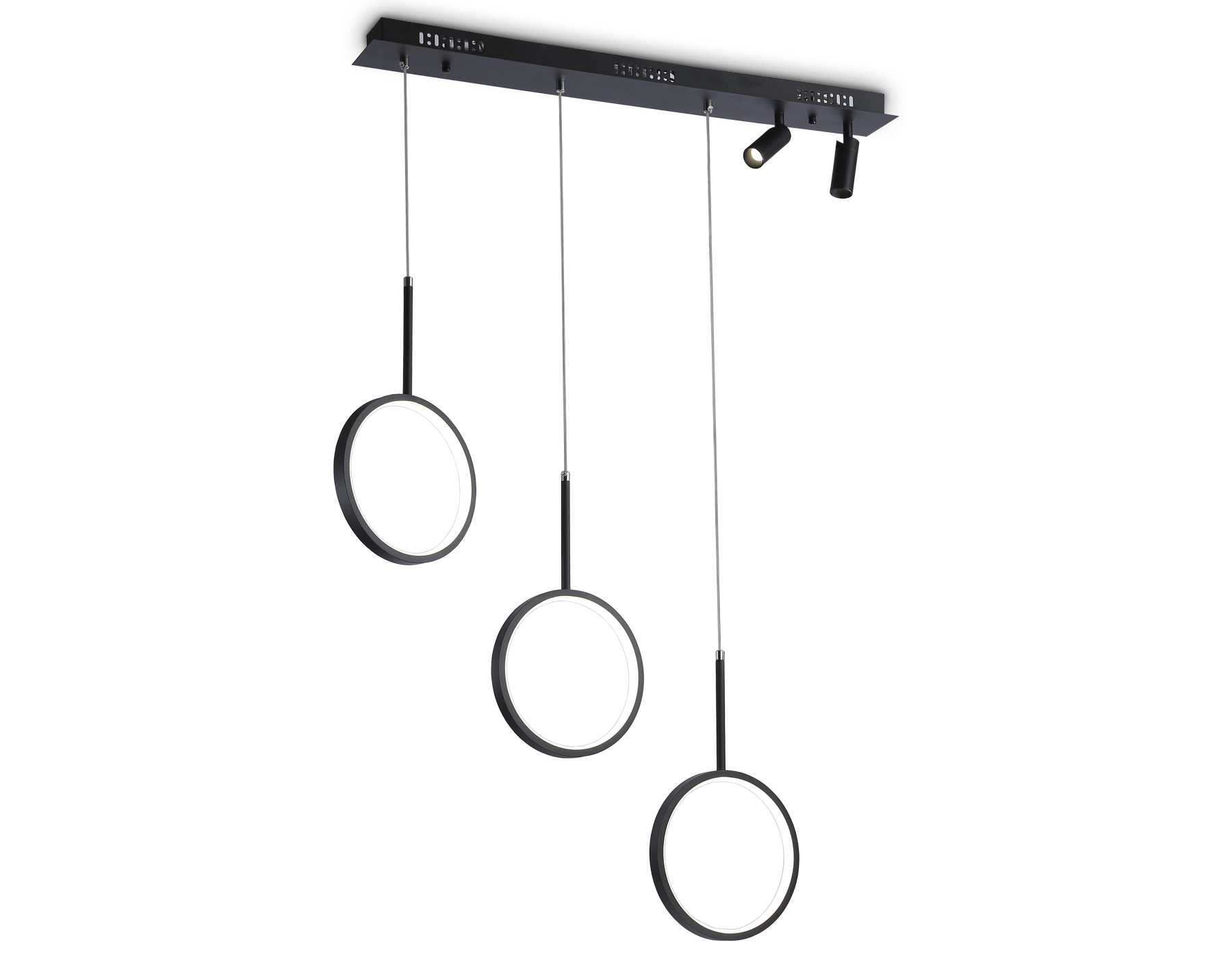 Подвесной LED светильник FL5278/3+2 BK черный 59W 3000K/4200K/6400K+4200K 800*20*1200 (ПДУ ИК)