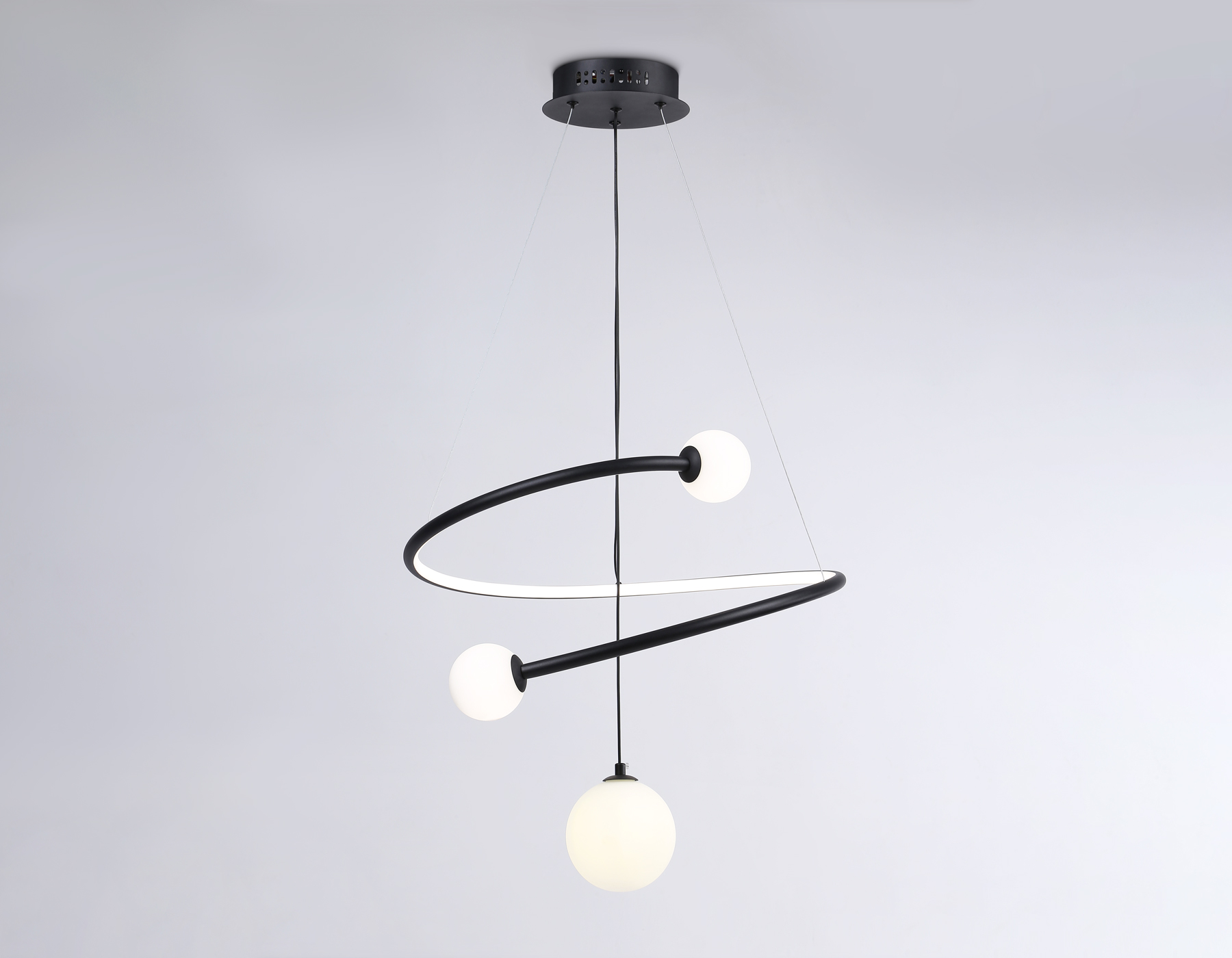 FL66303 BK черный 39W 3000K-6400K+G9 D500*1200 (ПДУ ИК)