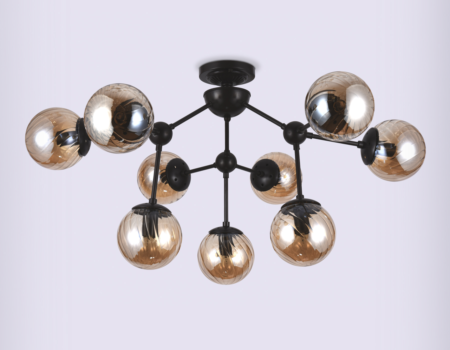 Потолочная люстра Ambrella TR9018 темный кофе/янтарь E14 max 40W D830*440