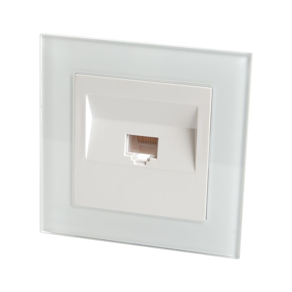 Розетка компьютерная 1-местная RJ-45 8С STEKKER GLS00-7007-01 ,  серия Катрин, белый