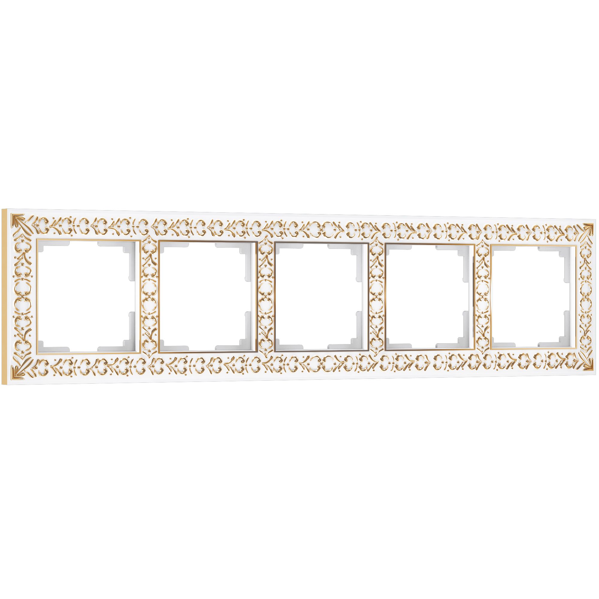 Рамка WERKEL Antik на 5 постов (белое золото) WL07-Frame-05 / W0051523 / a036752