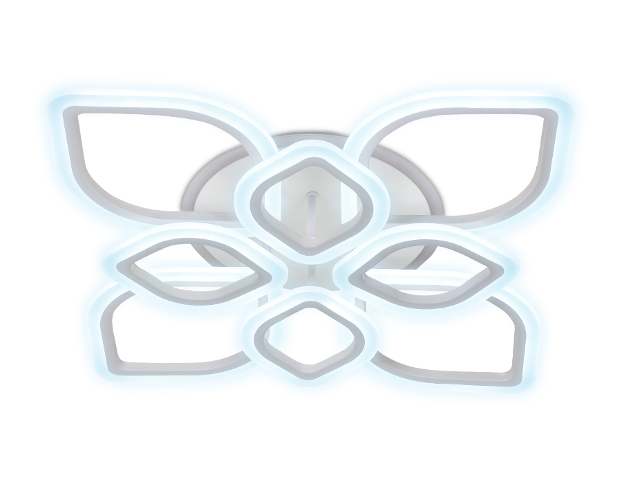 Потолочный светодиодный светильник Ambrella FA517/4+4 WH белый 168W+28W 730*730*120 (ПДУ РАДИО 2.4)