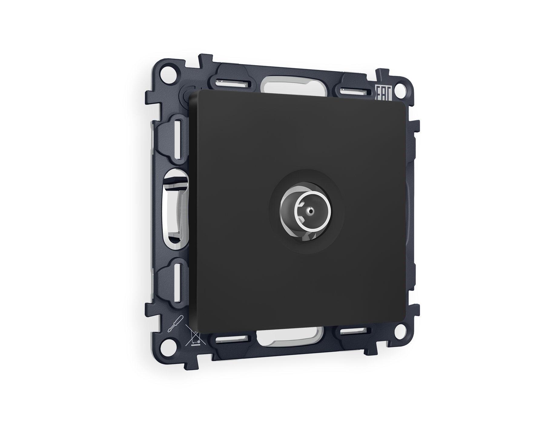 MA813010 Комплект механизма TV розетки оконечной ALFA Черный матовый 50-870 MHz 1dB QUANT (AP8130, VM202)