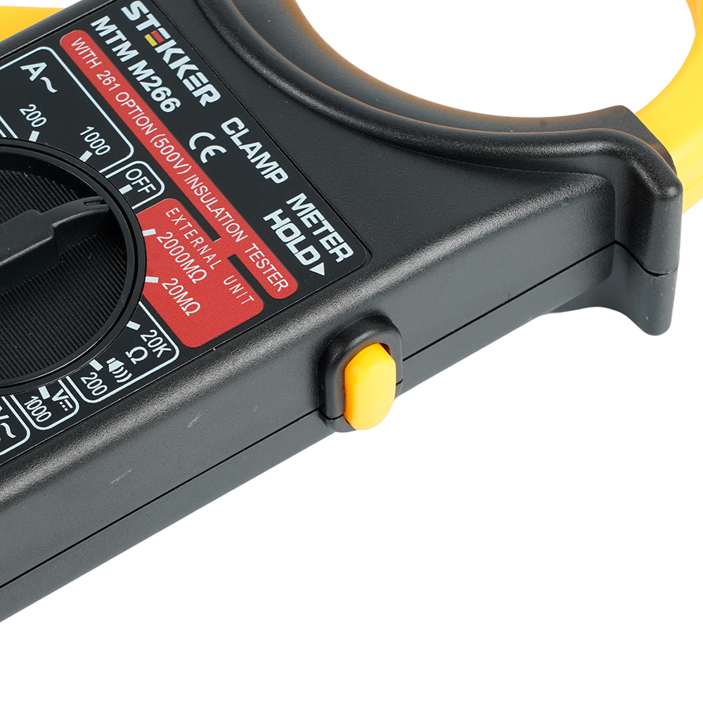 MTM M266 Клещи токоизмерительные, 1999 отсчетов,  батарея крона, ручная регулировка, черный/желтый