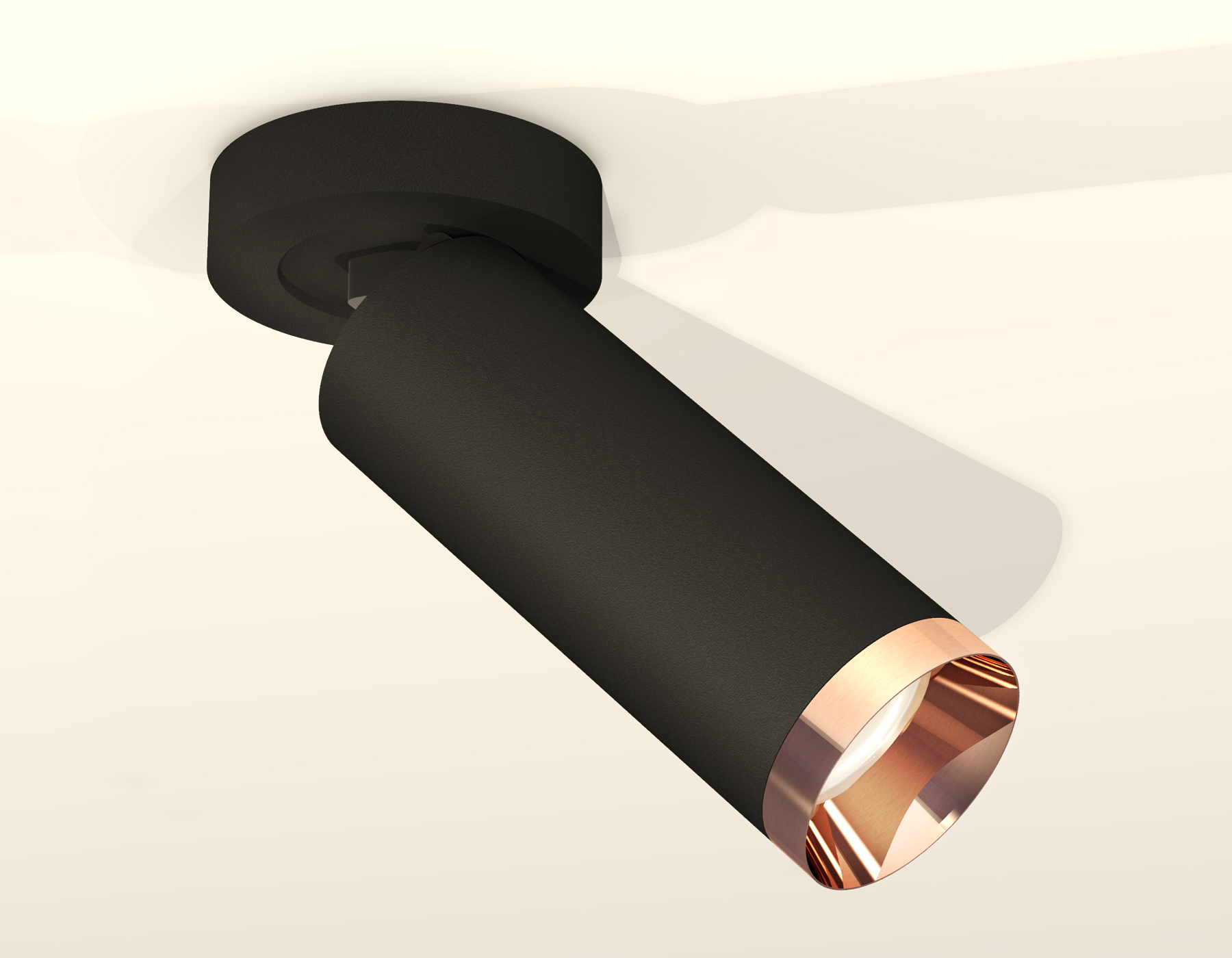 Накладной поворотный светильник XM6343205 SBK/PPG черный песок/золото розовое полированное MR16 GU5.3 (A2229, C6343, N6135)