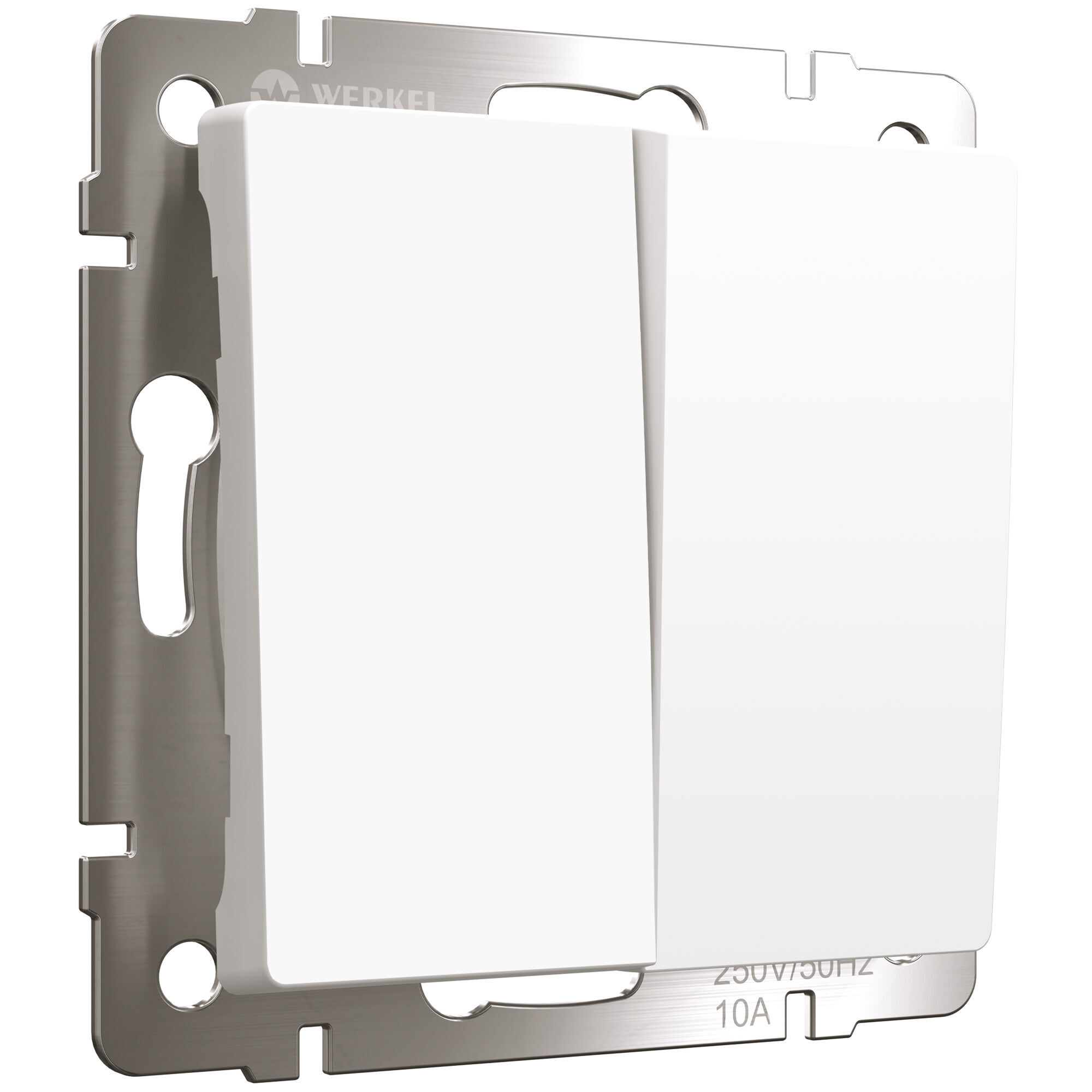 Выключатель двухклавишный с самовозвратом Werkel (белый матовый) W1122461