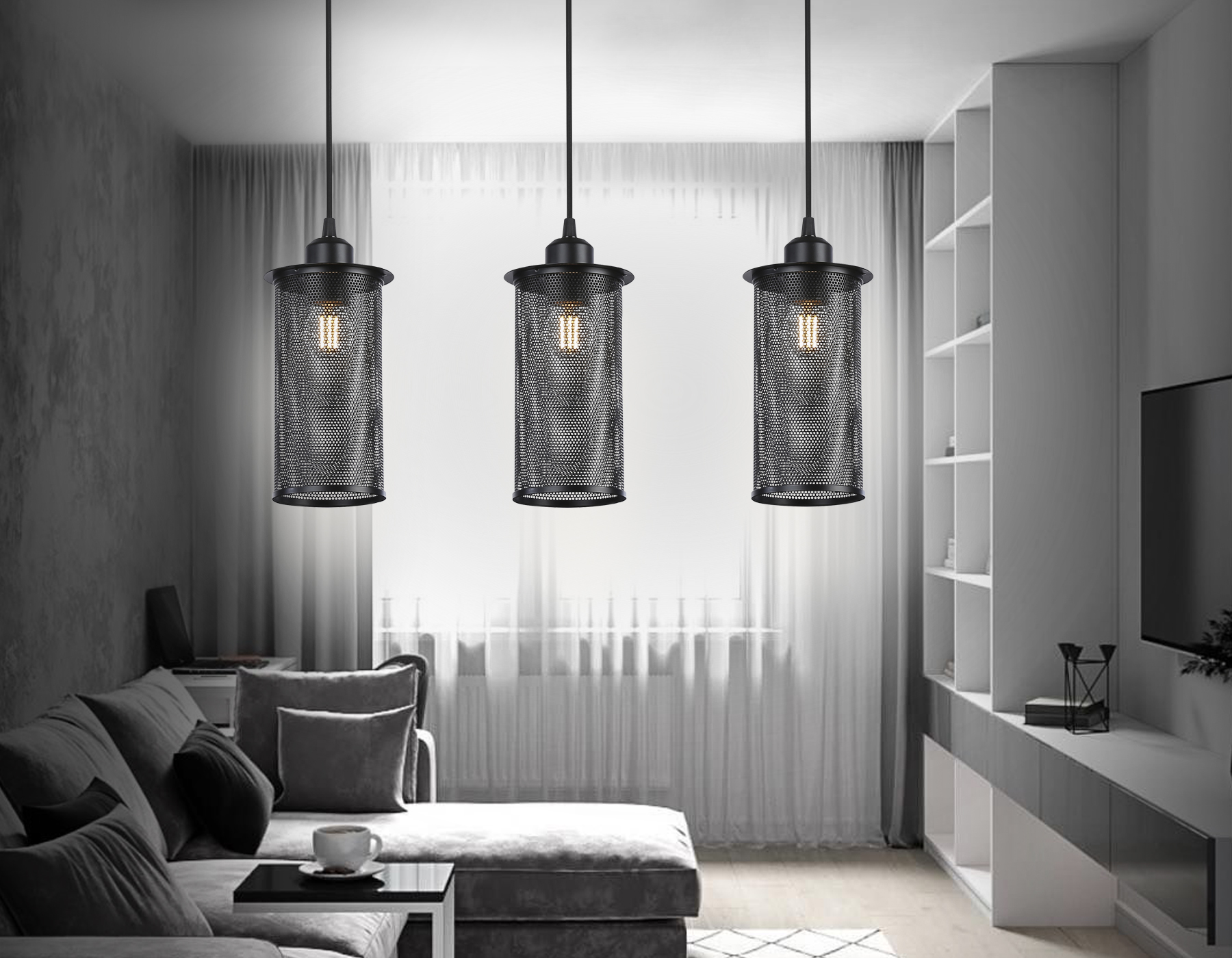 Подвесной светильник TR8164/3 BK черный E27*3 max 40W 580*102*1060 Подвесной светильник TR8164/3 BK черный E27*3 max 40W 580*102*1060