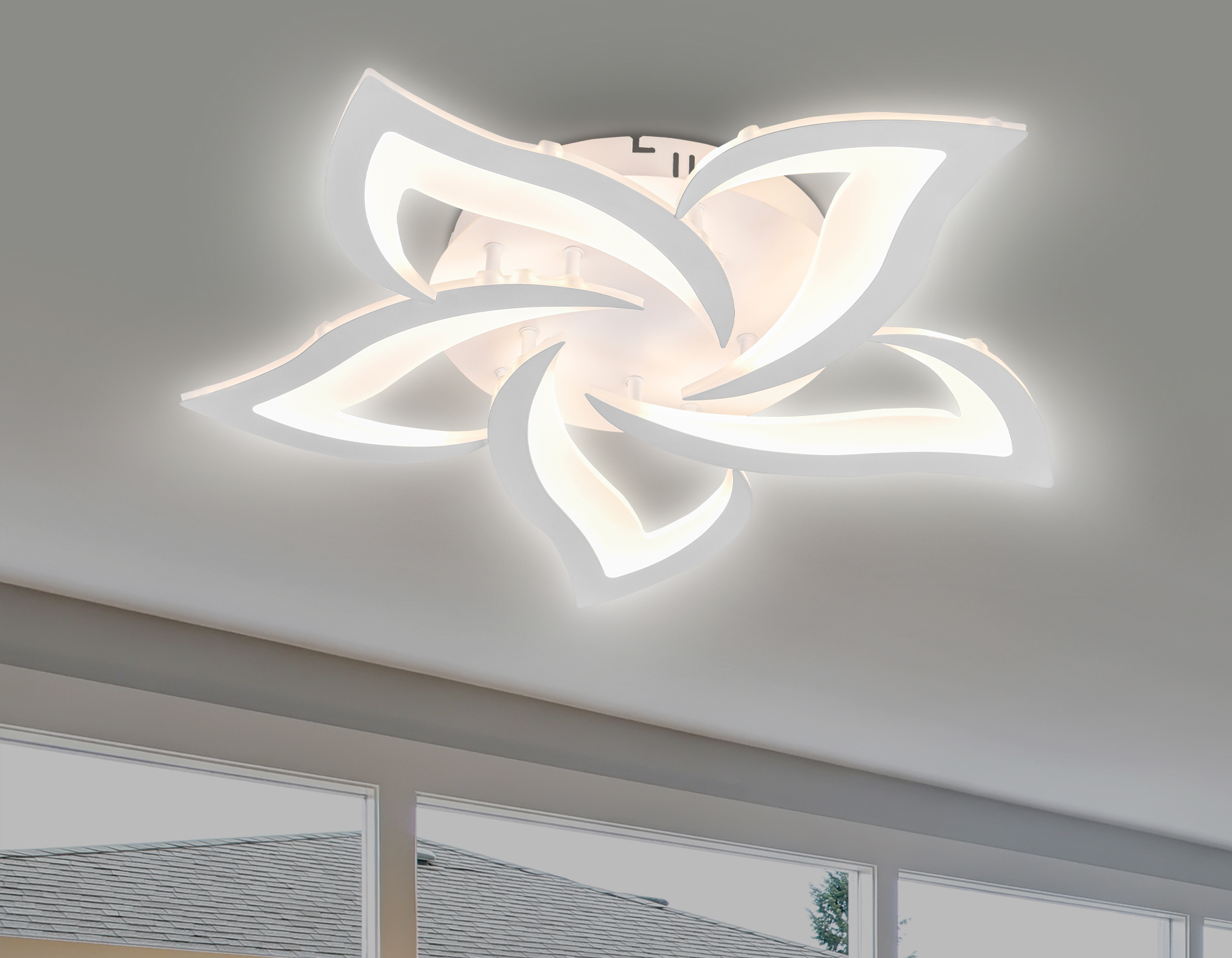 Потолочный LED светильник FA4171/5 WH белый 3000K/4200K/6400K 56W D640*80 (ПДУ ИК)