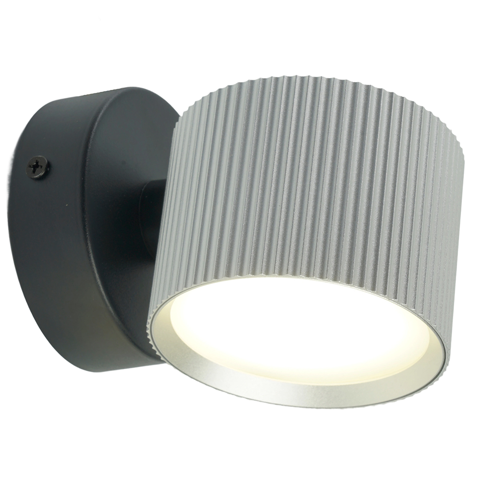 Светильник  настенный Feron HL4580 ARIA 12W, 230V,GX53, серебро + черный IP20