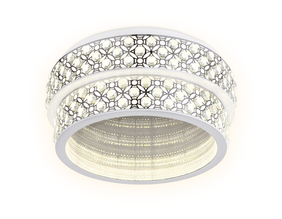 Потолочный светодиодный светильник  Ambrella с пультом FA9438 WH/CH белый/хром 164W