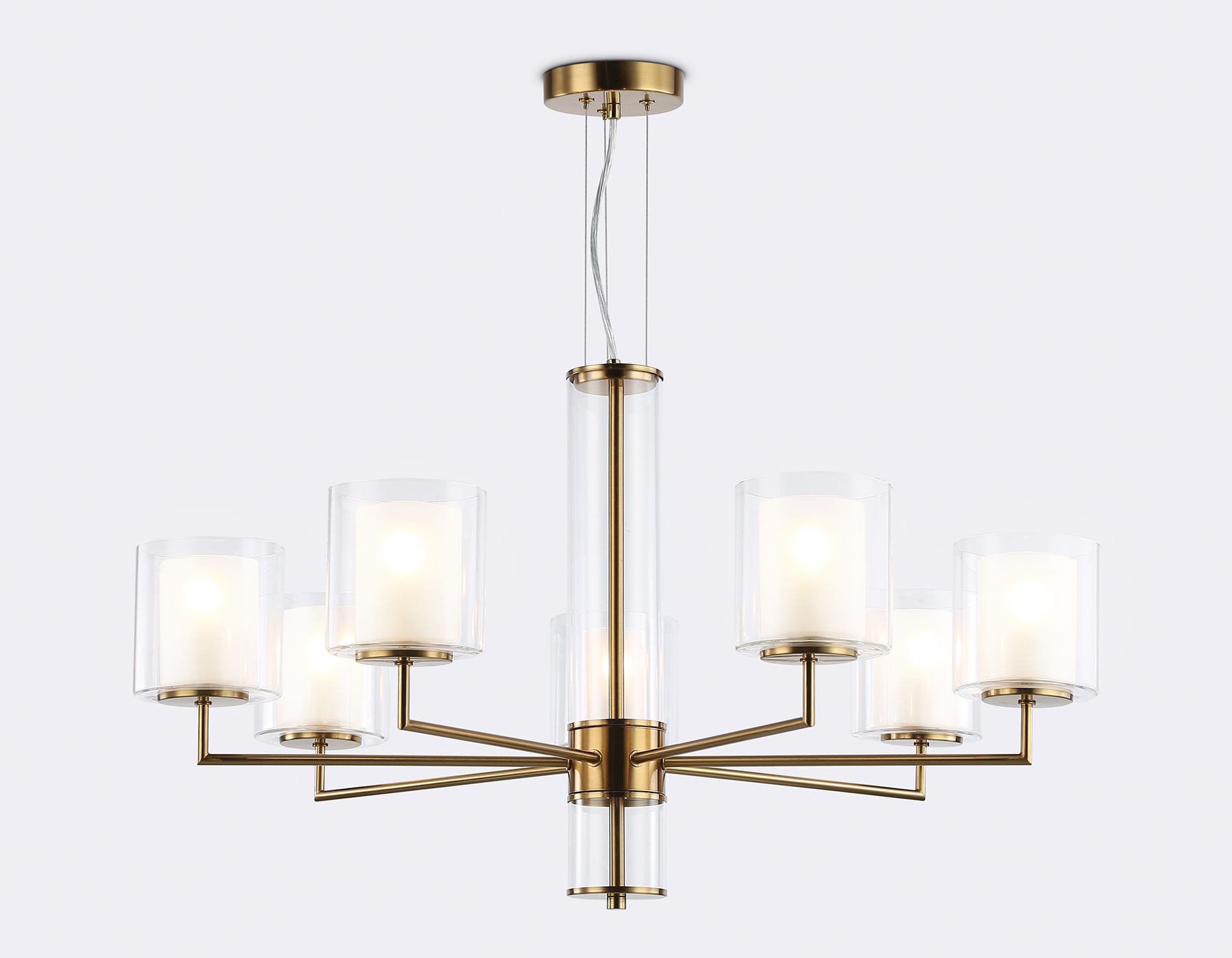 LH56013/7 BS/FR латунь/белый матовый E14*7 max 40W D790*1260