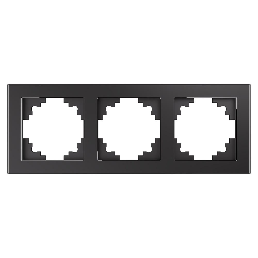 Рамка горизонтальная 3-местная, STEKKER GFR00-7003-06,серия Катрин, графит