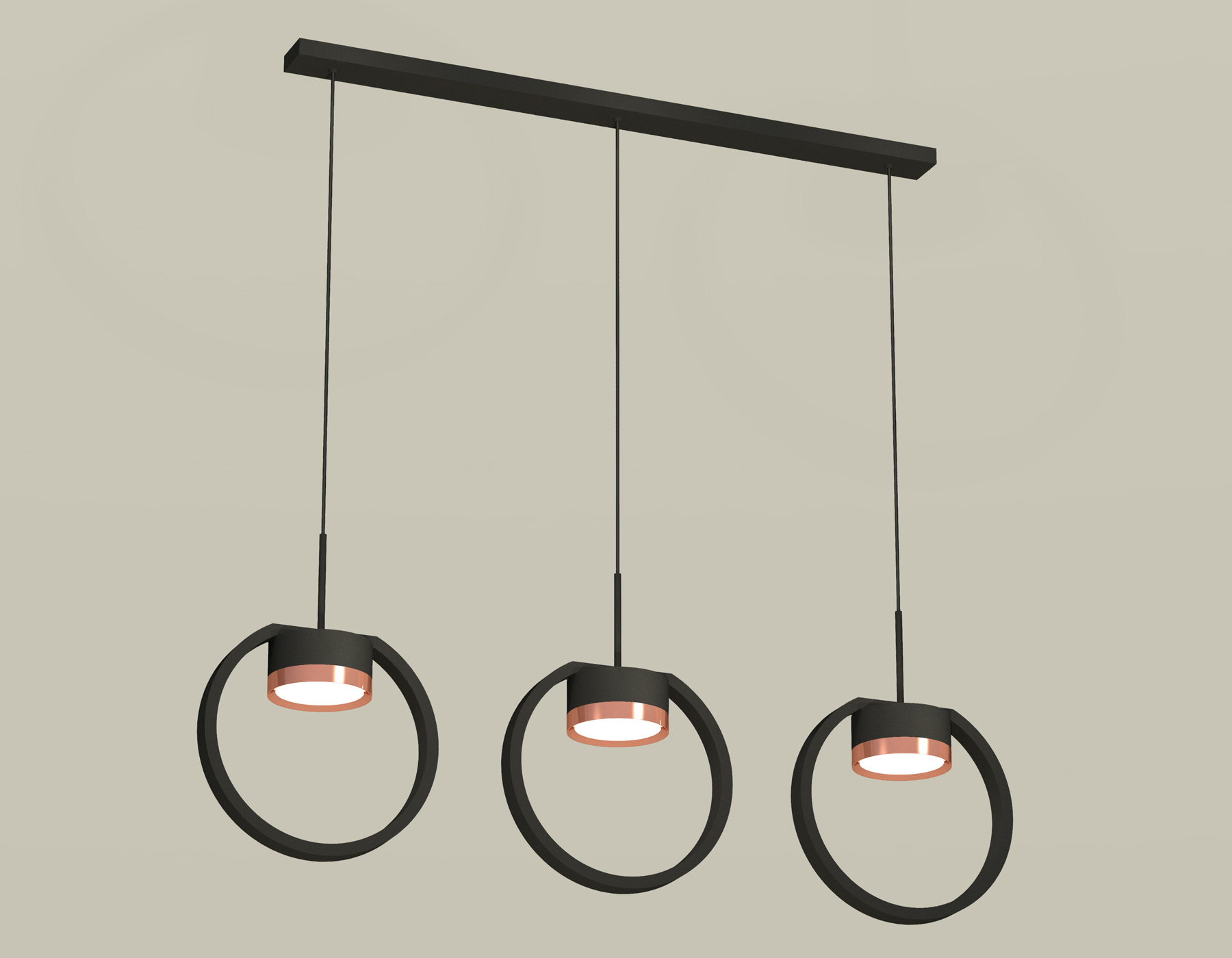 Подвесной светильтник Ambrella XB9107104/3 SBK/PPG черный песок/золото розовое полированное GX53 (C9107, N8126) Подвесной светильтник Ambrella XB9107104/3 SBK/PPG черный песок/золото розовое полированное GX53 (C9107, N8126)