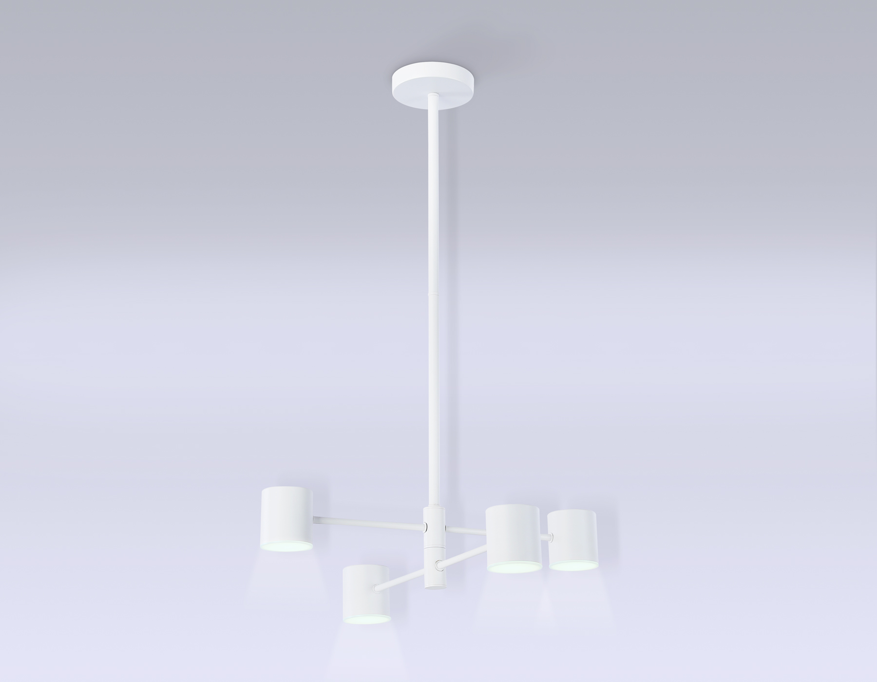 Подвесной светильник Ambrella FL51705/4 WH белый 3000K/4200K/6400K 20W D500*780 (Без ПДУ)