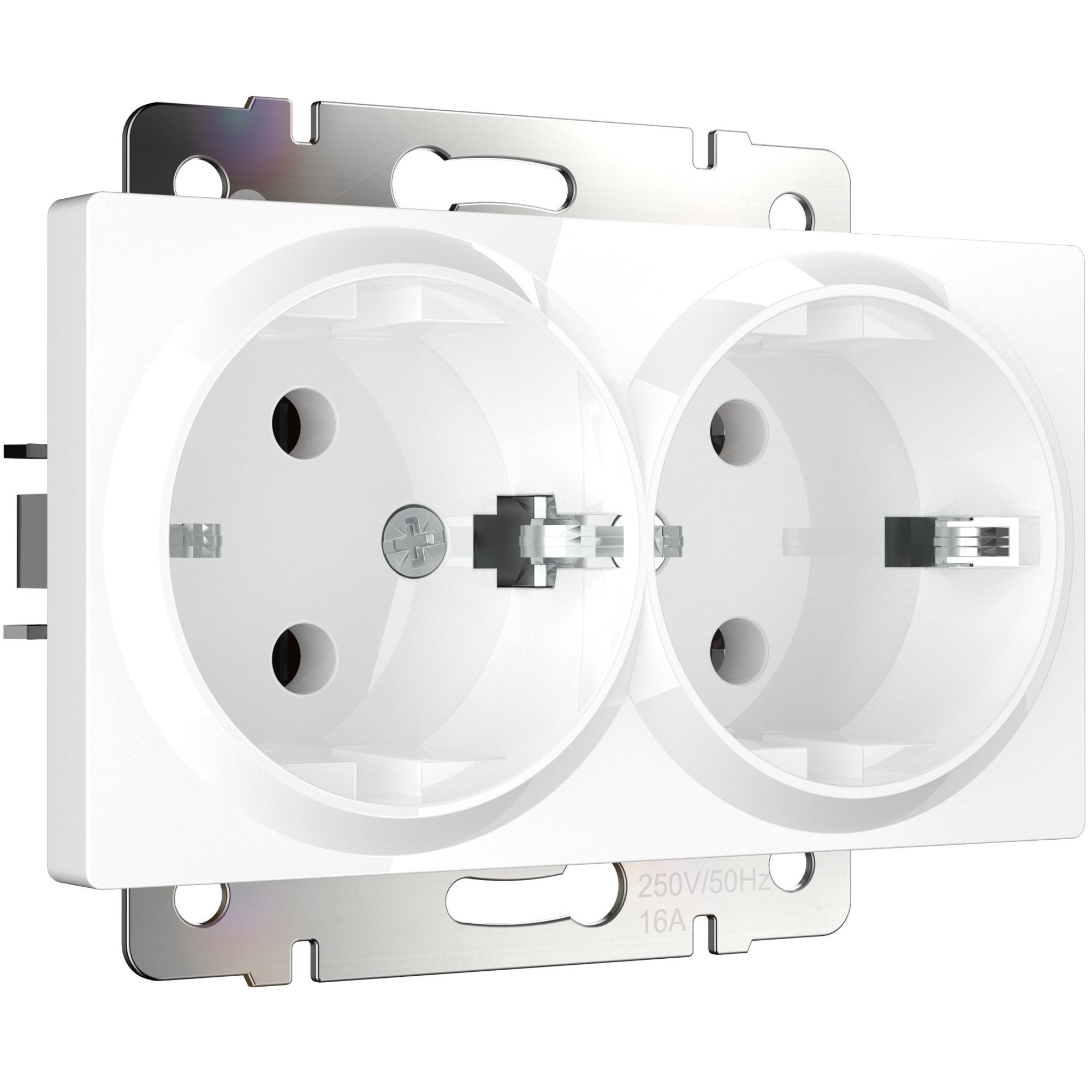 Розетка двойная c заземлением WERKEL (белый) WL01-SKG-02-IP20 / W1172001 / a033471