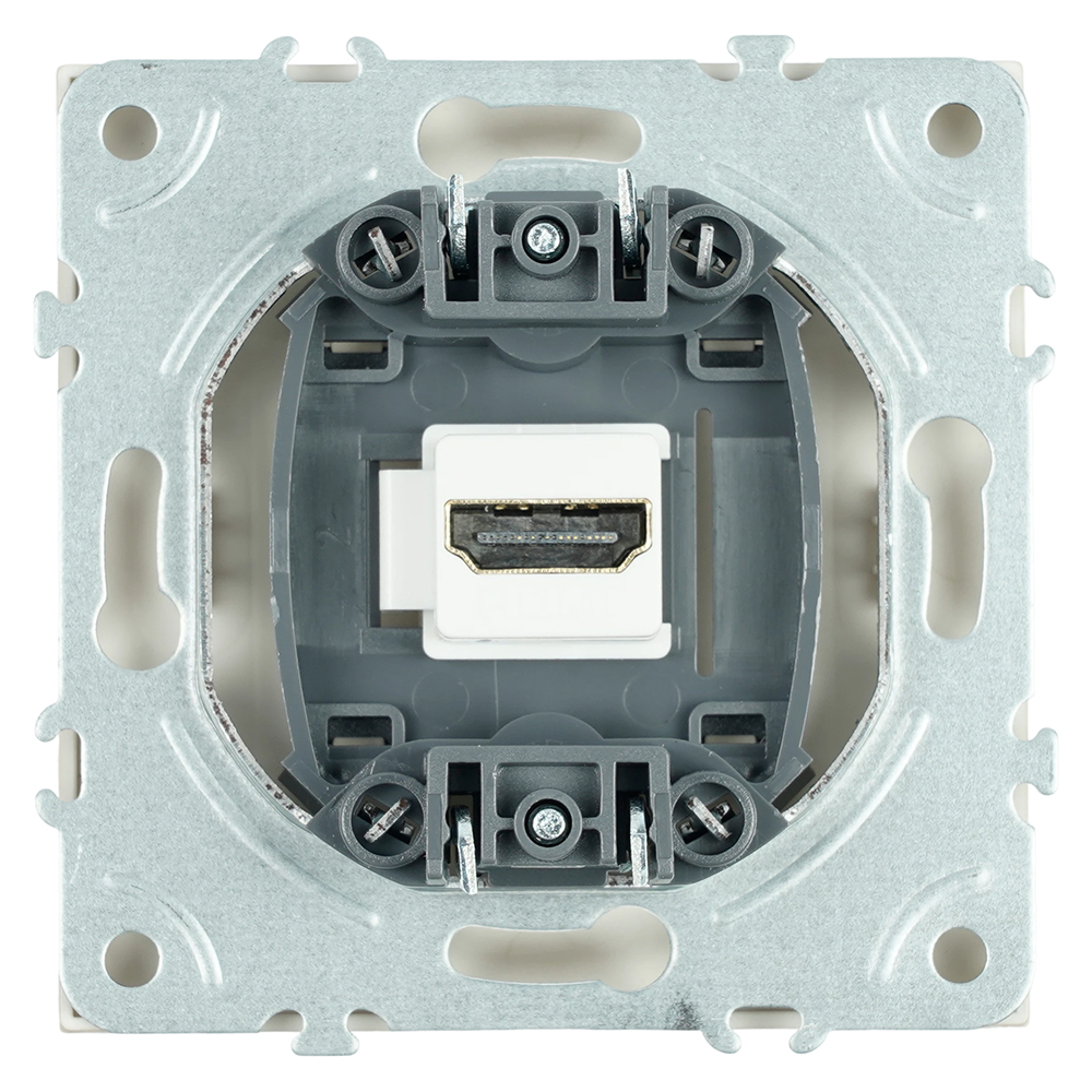 Розетка HDMI 2.0 Type A (механизм), STEKKER, серия Эмили, RST00-5118-08, кашемир, soft touch