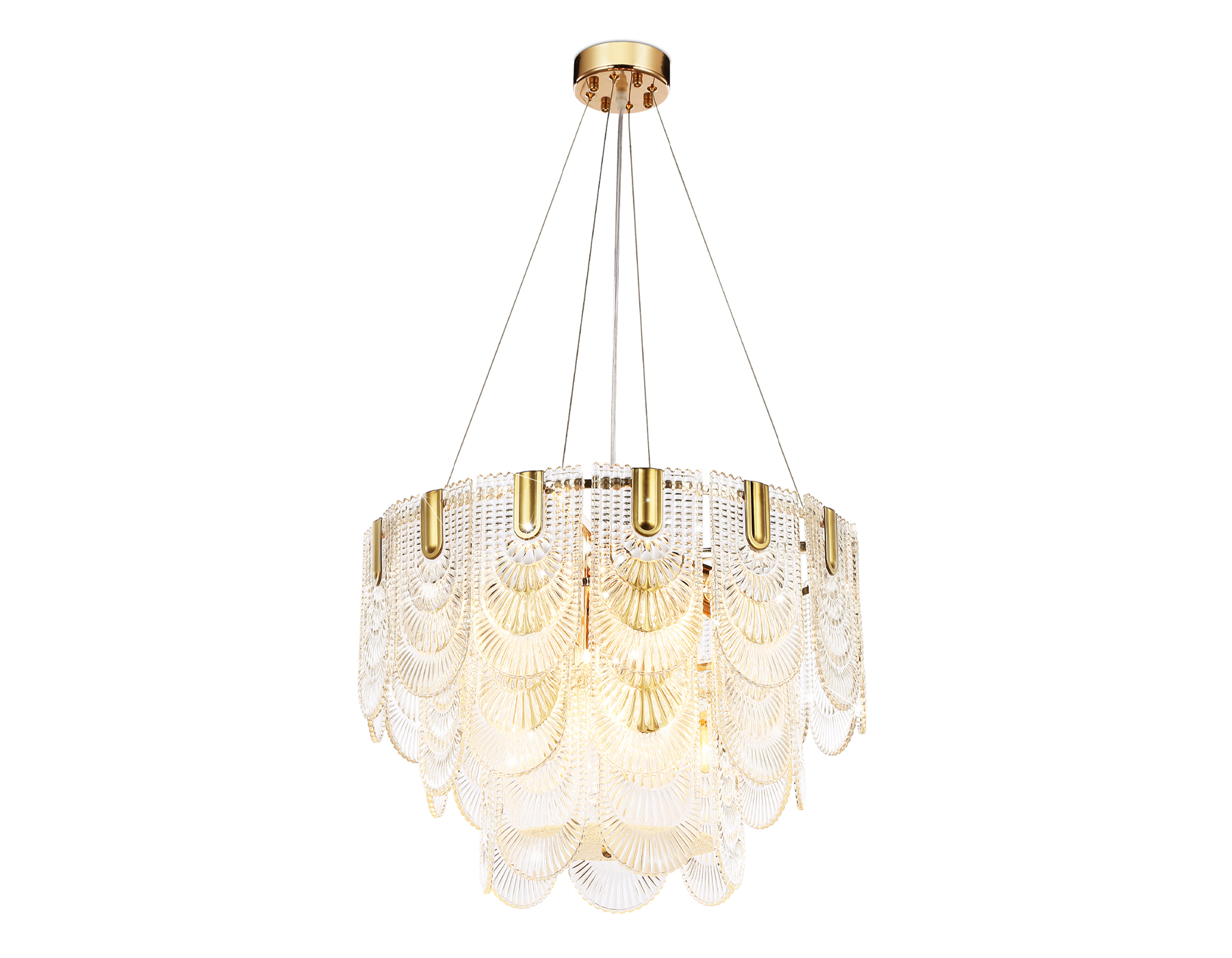 Подвесная люстра TR5388/12 GD/FR золото/белый матовый E27*12 max 40W D600*400