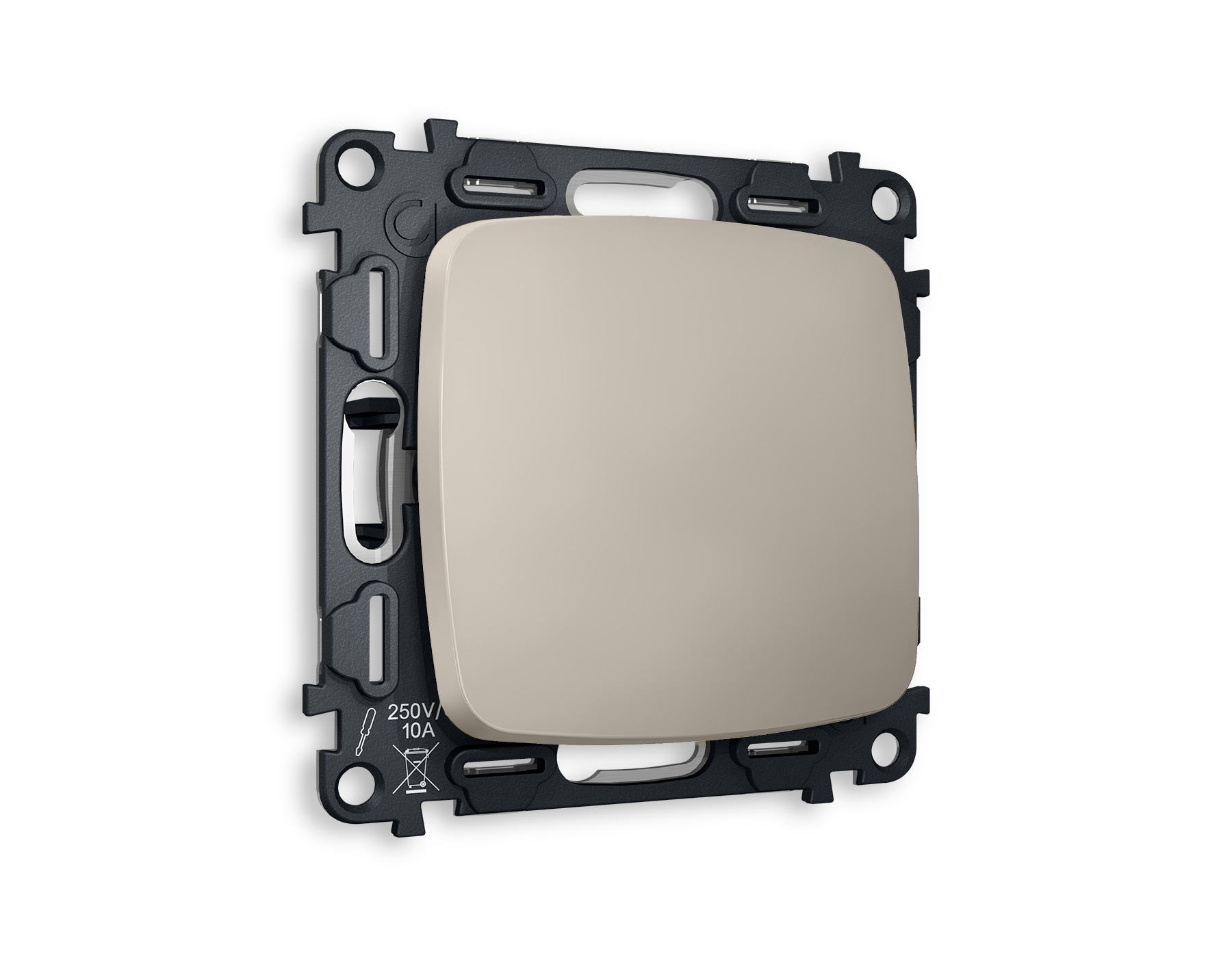 MO361010 Комплект механизма 1-кл выключателя OMEGA Серо-бежевый матовый QUANT (OP3610, VM101)