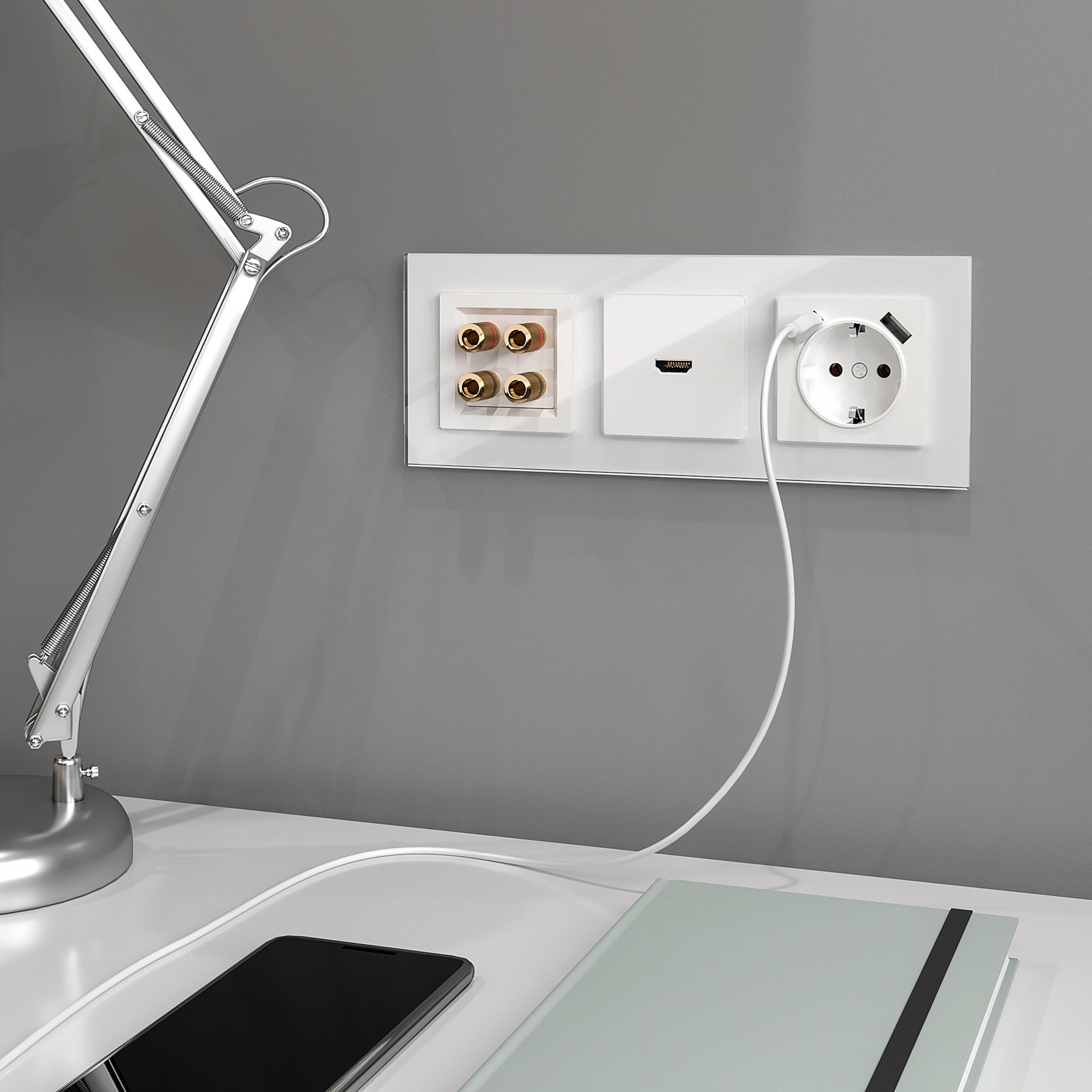 Акустическая розетка WERKEL (белый) WL01-AUDIOx4 / W1185001 / a030771