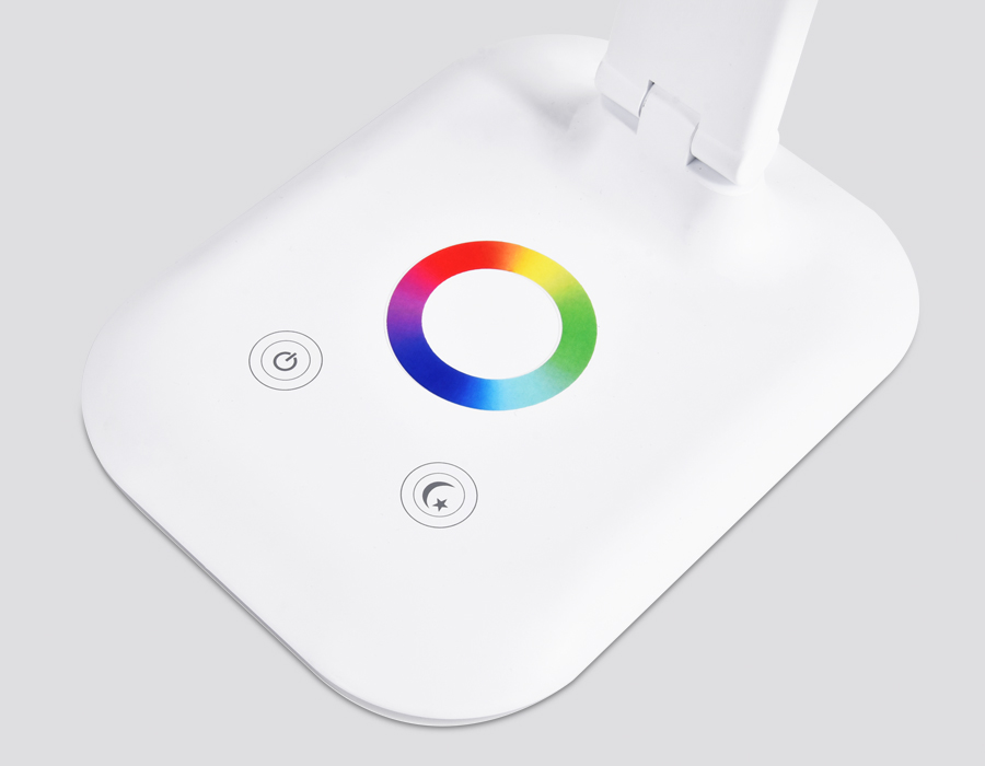 Светодиодная настольная лампа с RGB подсветкой DE530 WH Ambrella белый LED 3000-6400K+RGB 8W