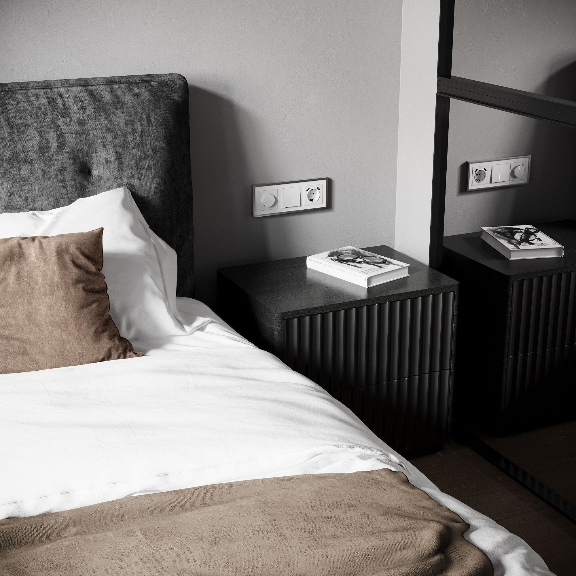 Выключатель одноклавишный проходной с подсветкой Werkel (белый матовый) W1112161