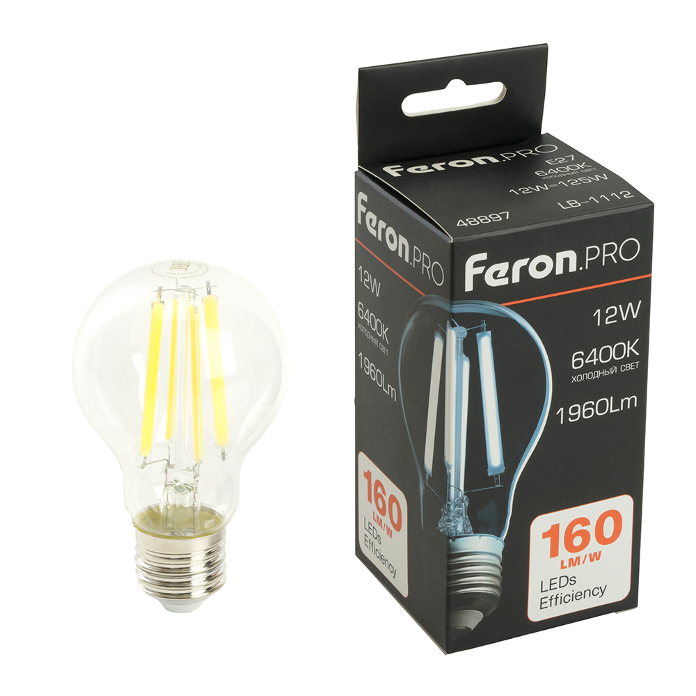 Лампа светодиодная Feron.PRO LB-1112 Шар E27 12W 175-265V 6400K Лампа светодиодная Feron.PRO LB-1112 Шар E27 12W 175-265V 6400K
