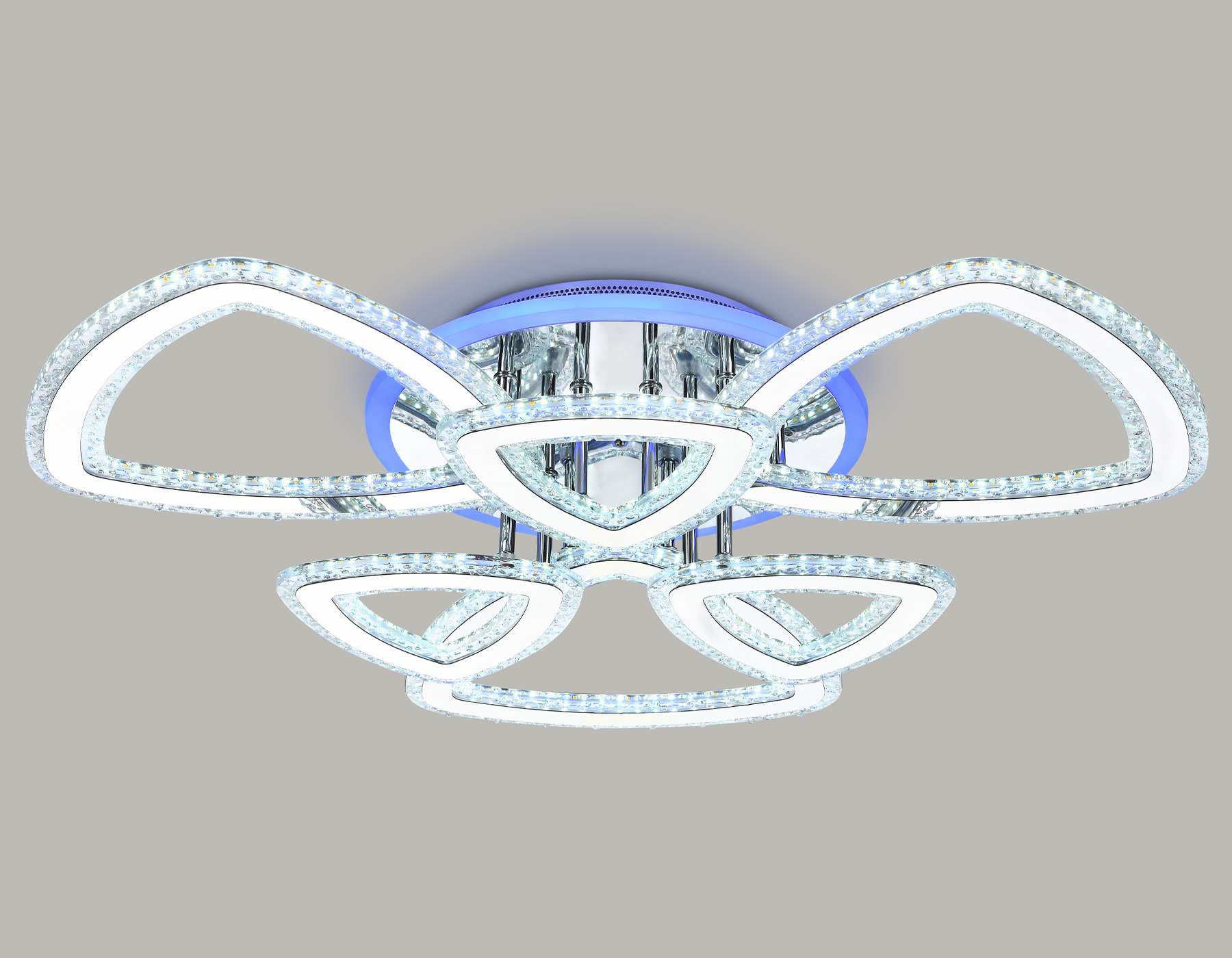 Потолочный LED светильник FA8861/3+3 CH хром 153W 3000K+6400K/3000K/6400K/4200K+4200K 670*610*130 (ПДУ РАДИО 2.4G)