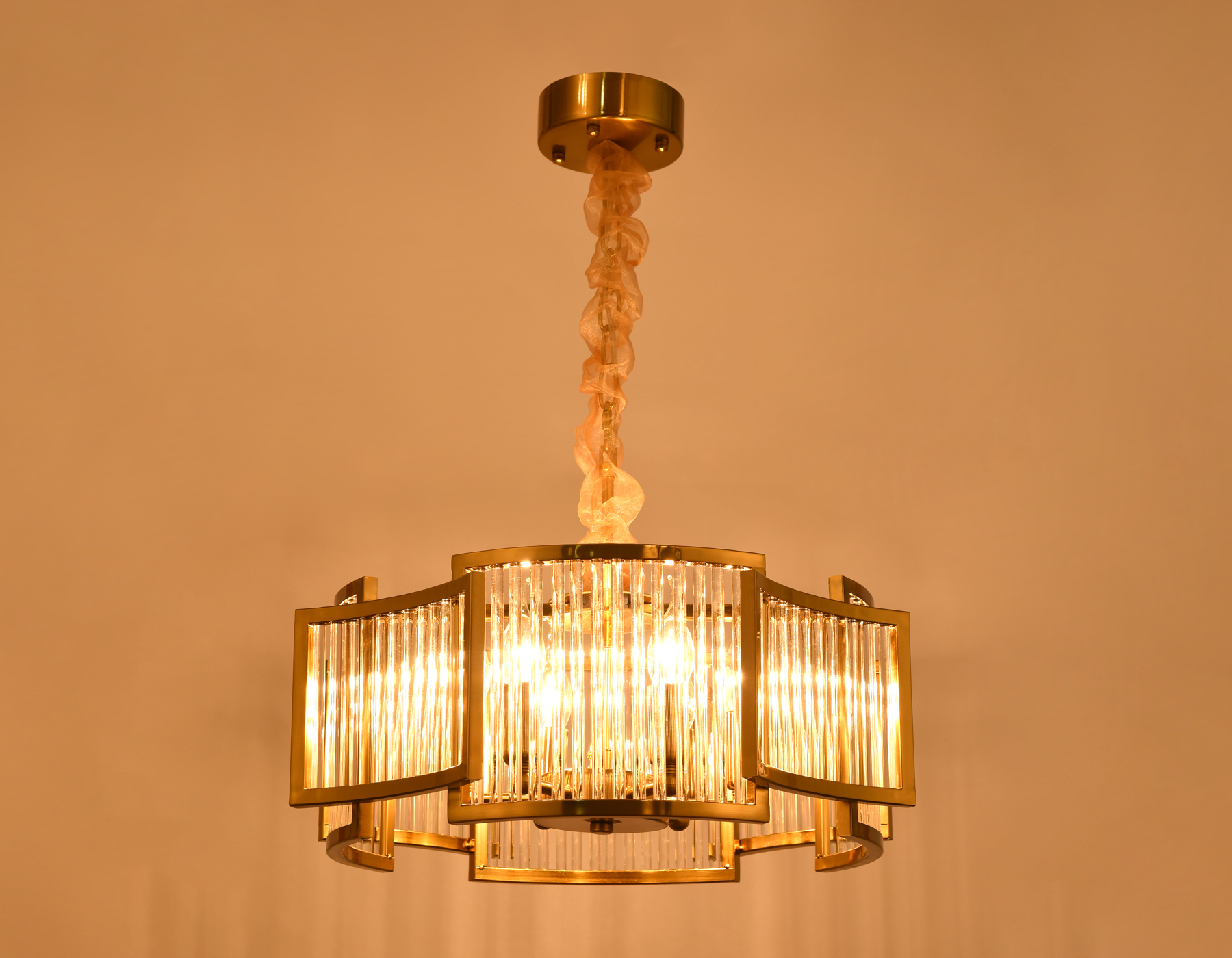 Подвесная люстра с хрусталем Ambrella TR5368/6 GD/CL золото/прозрачный E14/6 max 40W D500*653