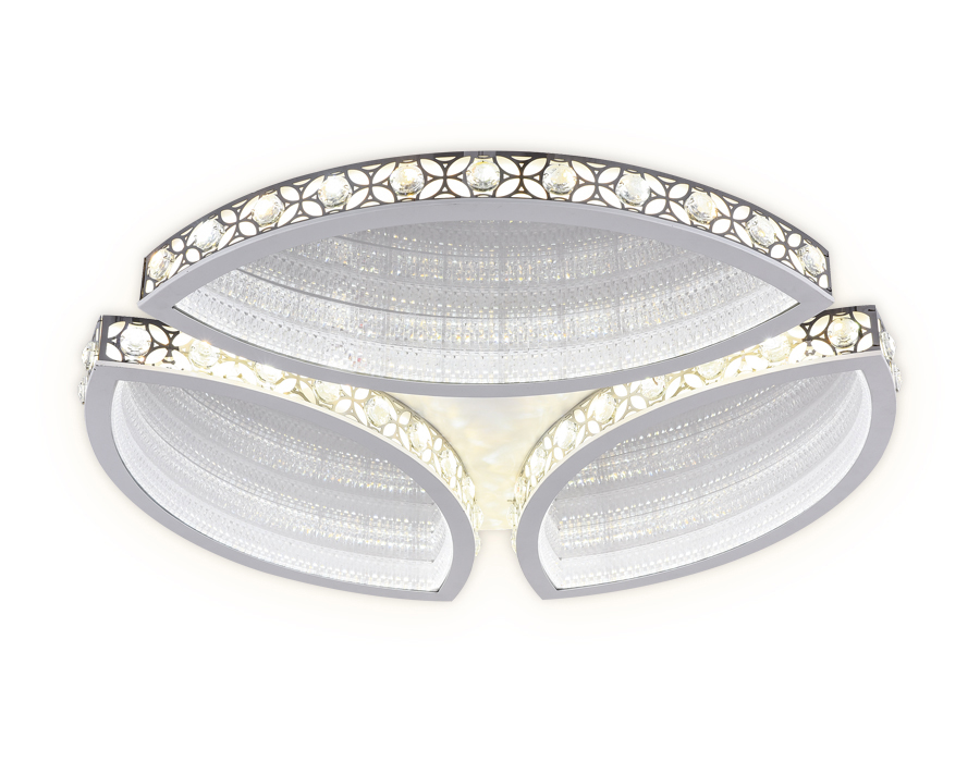 Потолочный светодиодный светильник  Ambrella с пультом FA9443 WH/CH белый/хром 218W