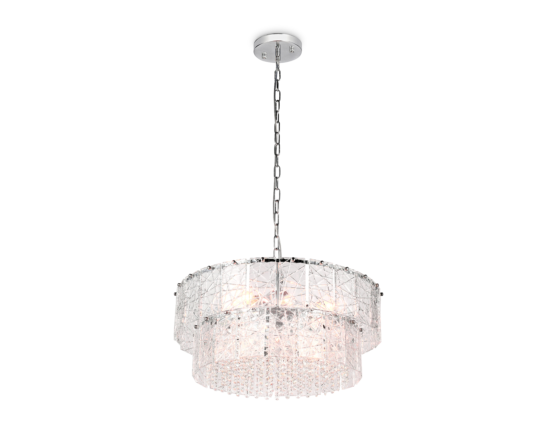 Подвесная люстра Ambrella TR5235/8 CH/CL хром/прозрачный E14/8 max 40W D600*950