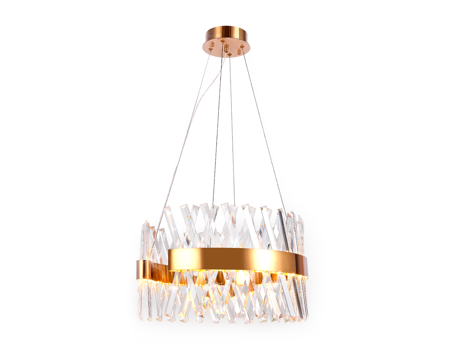 Хрустальный подвесной светодиодный светильник Ambrella TR5309 GD/CL золото/прозрачный 100W D500*750 (Без ПДУ)