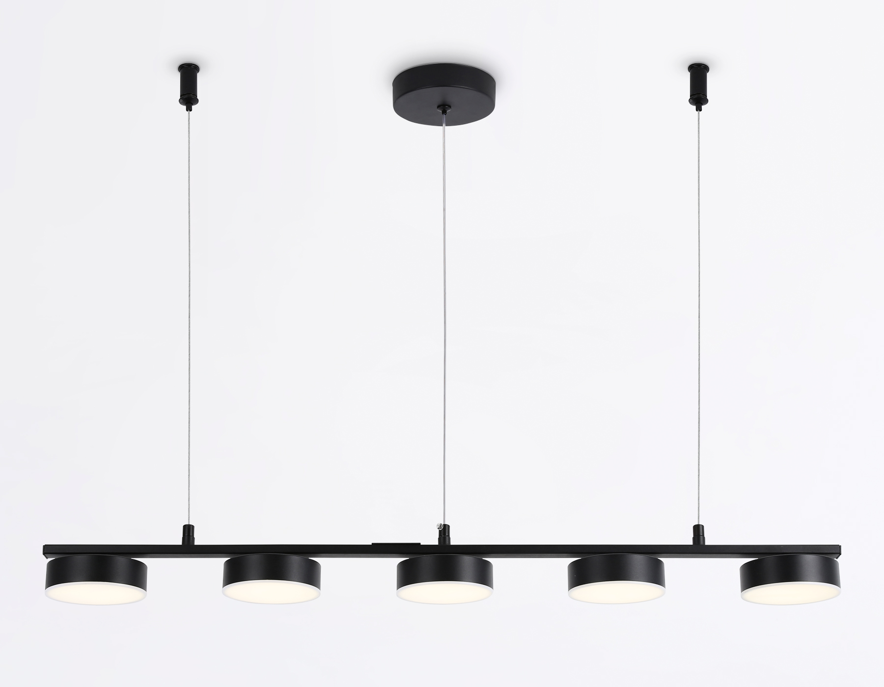 Подвесной светильник Ambrella FL51734/5 BK черный 3000K/4200K/6400K 25W 800*100*1000 (Без ПДУ)