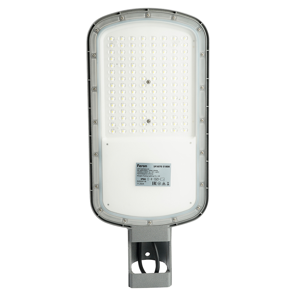 Светодиодный уличный консольный светильник Feron SP3070 100W 4000K AC90-300V, серый