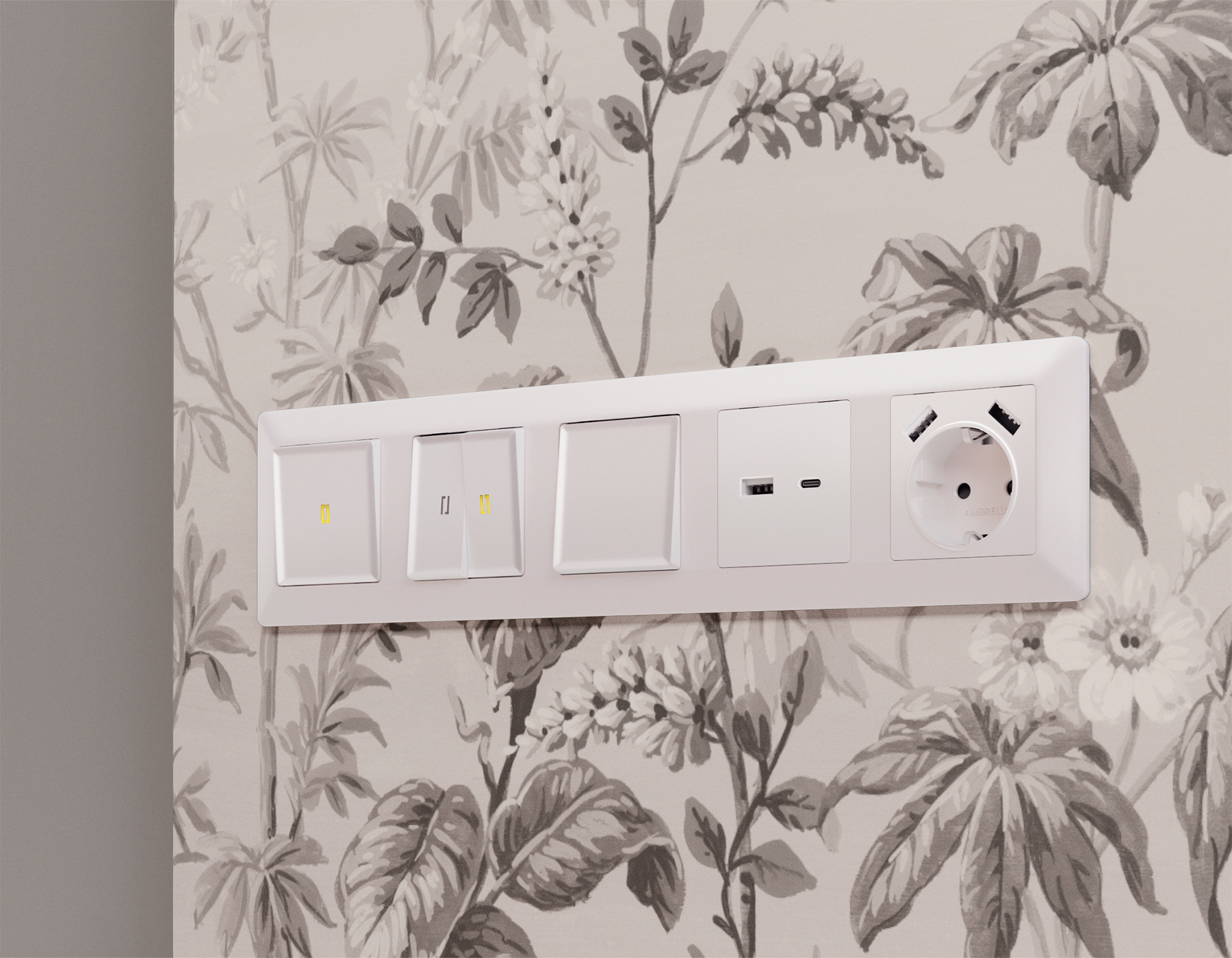 AP2090 Лицевая панель ALFA (Жемчуг) для электрической розетки с/з со шторками 2USB A+A QUANT