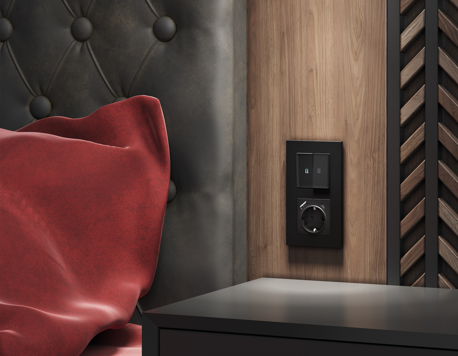 AF250702 Рамка ALFA Qubi (Черный матовый) 2-ая