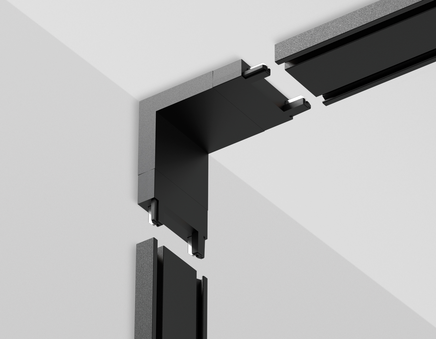 Коннектор угловой внутренний для шинопровода Magnetic Ultra Slim Ambrella GV1104 BK черный IP20 48V 26*26*26