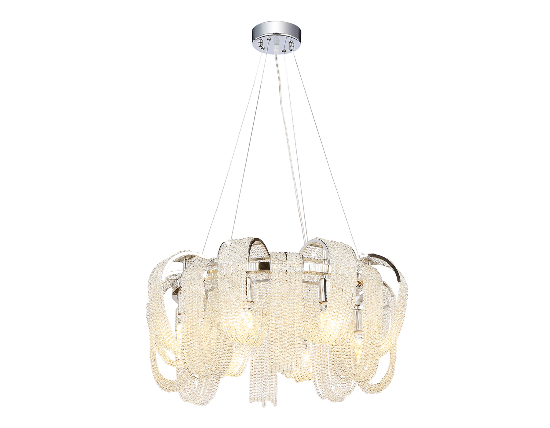 Подвесная люстра TR5377/8 CH/CL хром/прозрачный E14*8 max 40W D600*300