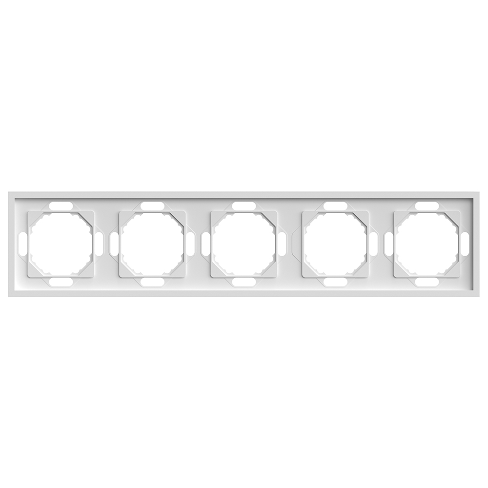 Рамка STEKKER, PFR00-5005-01 5-местная, серия Эмили, белый фарфор, soft touch Рамка STEKKER, PFR00-5005-01 5-местная, серия Эмили, белый фарфор, soft touch