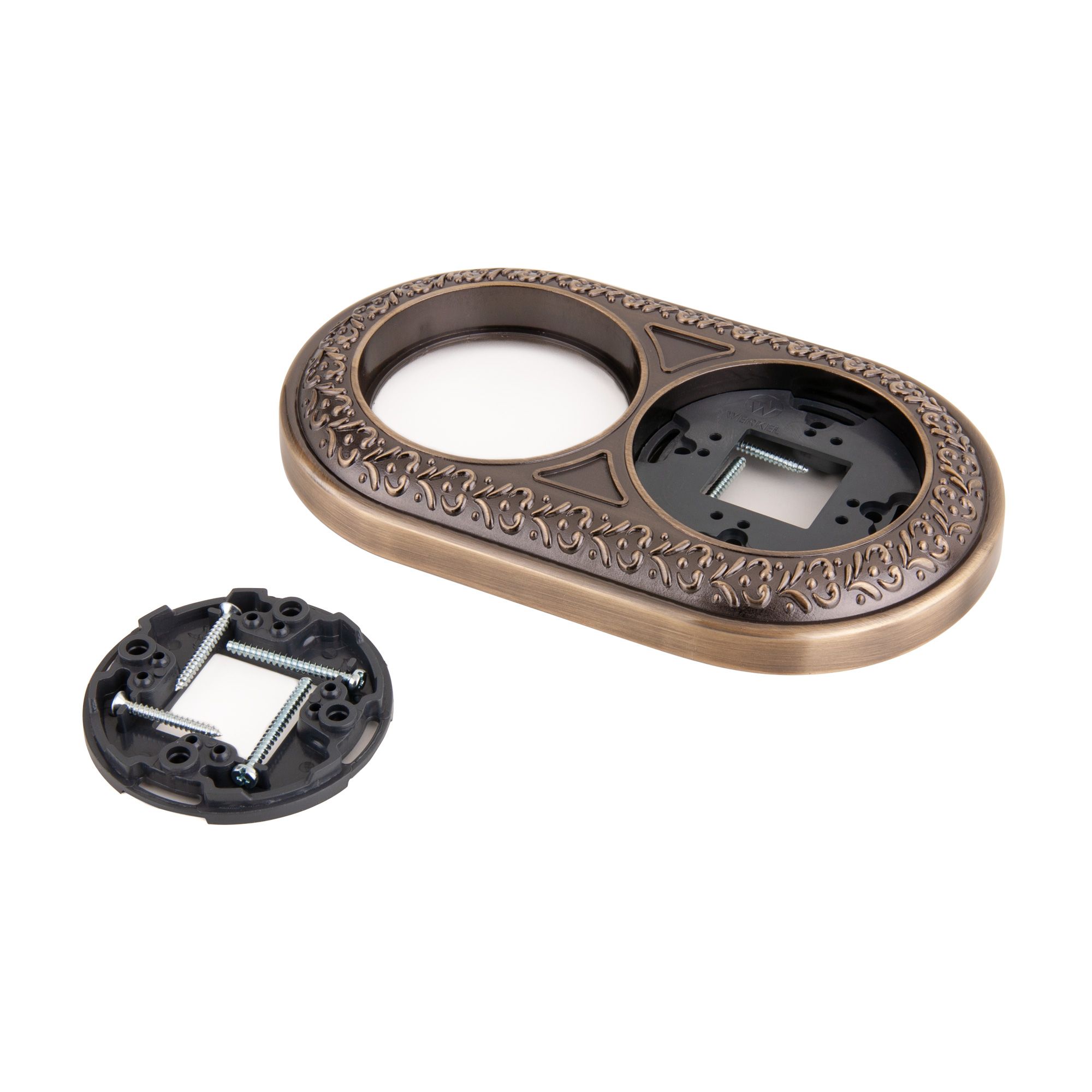 Рамка на 2 поста Werkel Antik Runda (бронза) WL70-frame-02