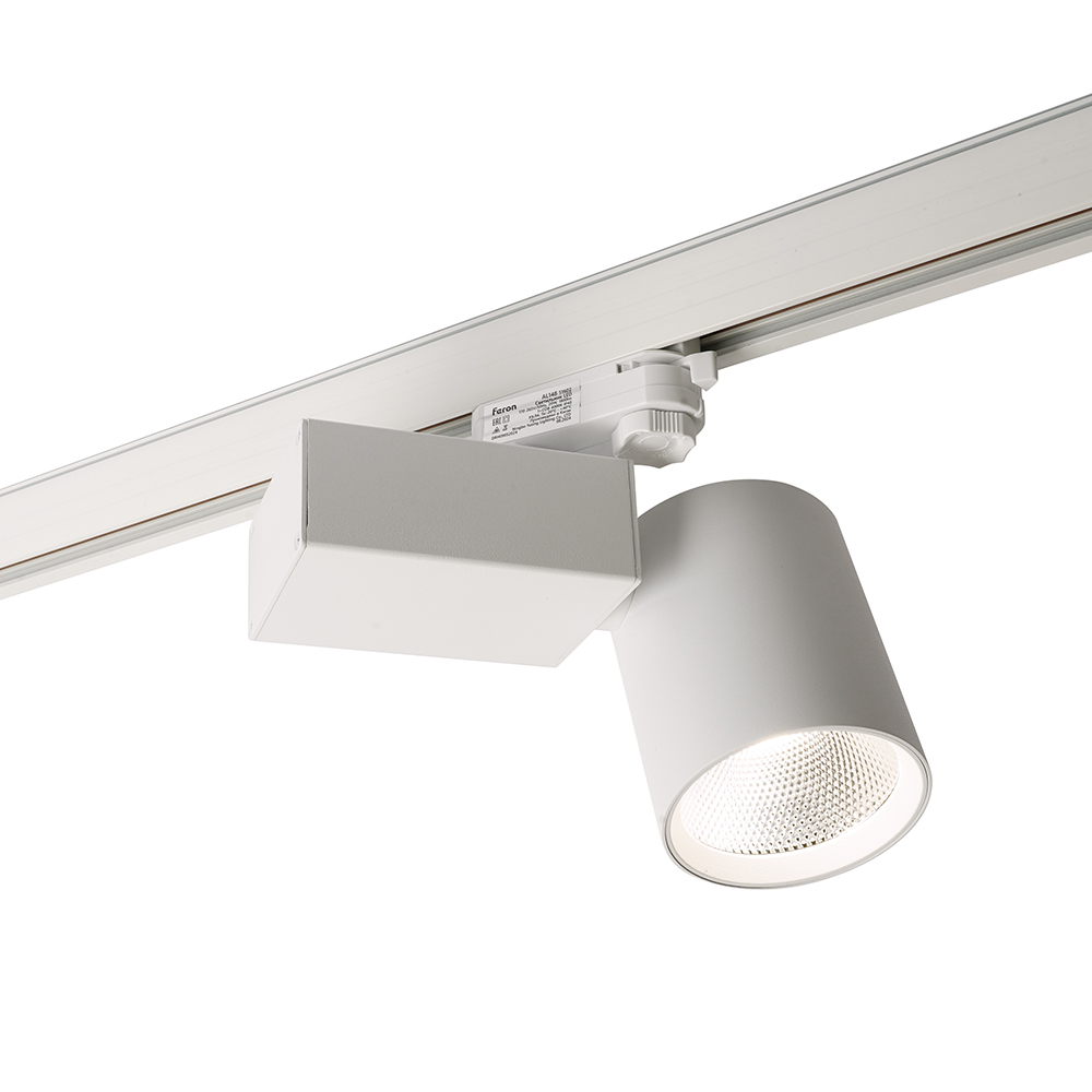 Светодиодный светильник Feron AL148 трековый на шинопровод 20W 4000K 35 градусов белый, 3х фазный